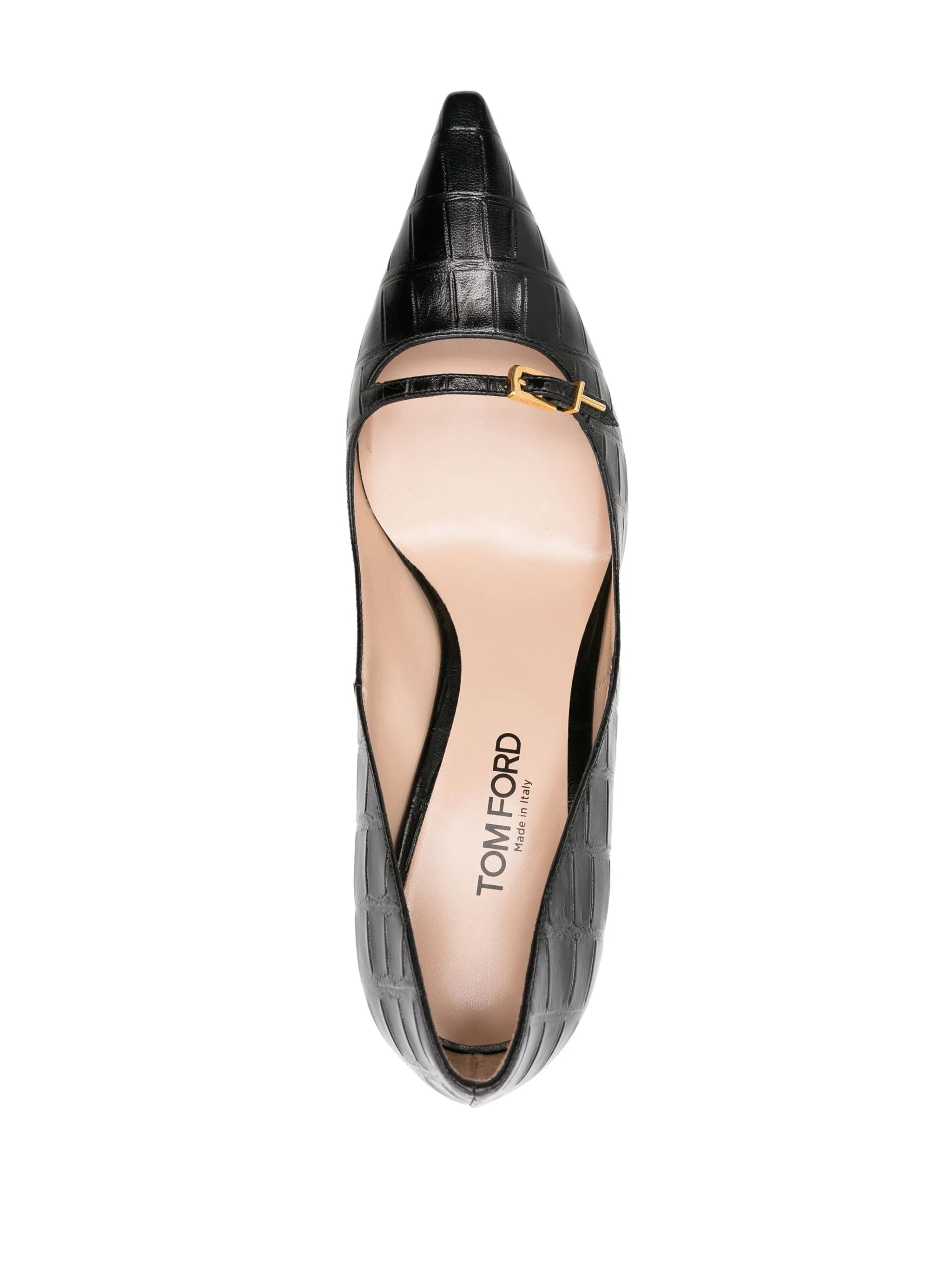Angelina 85mm crocodile-effect pumps