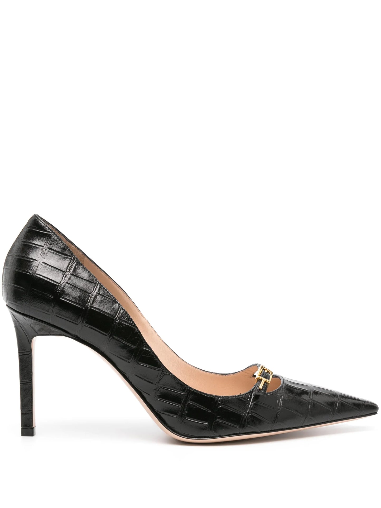 Angelina 85mm crocodile-effect pumps