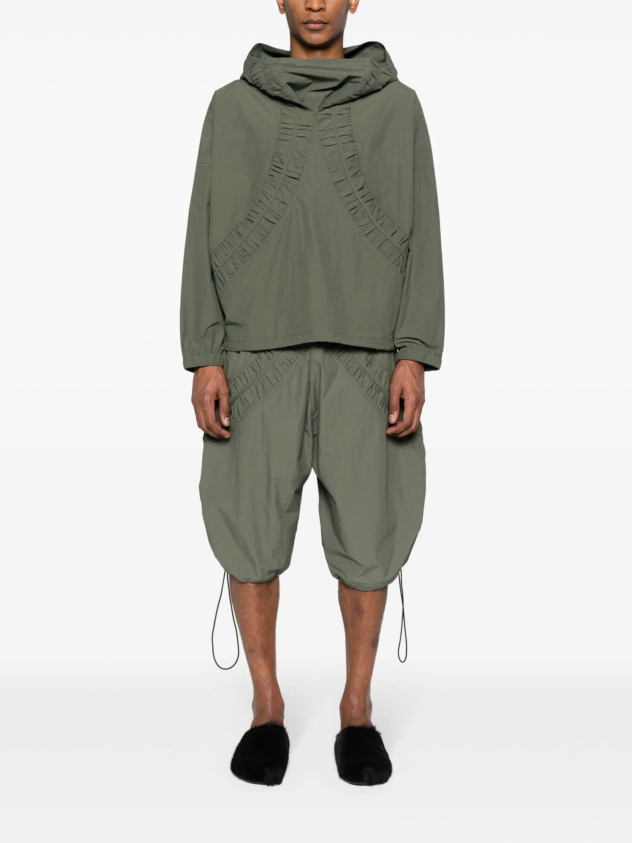 Fossil smocked-panel jacket