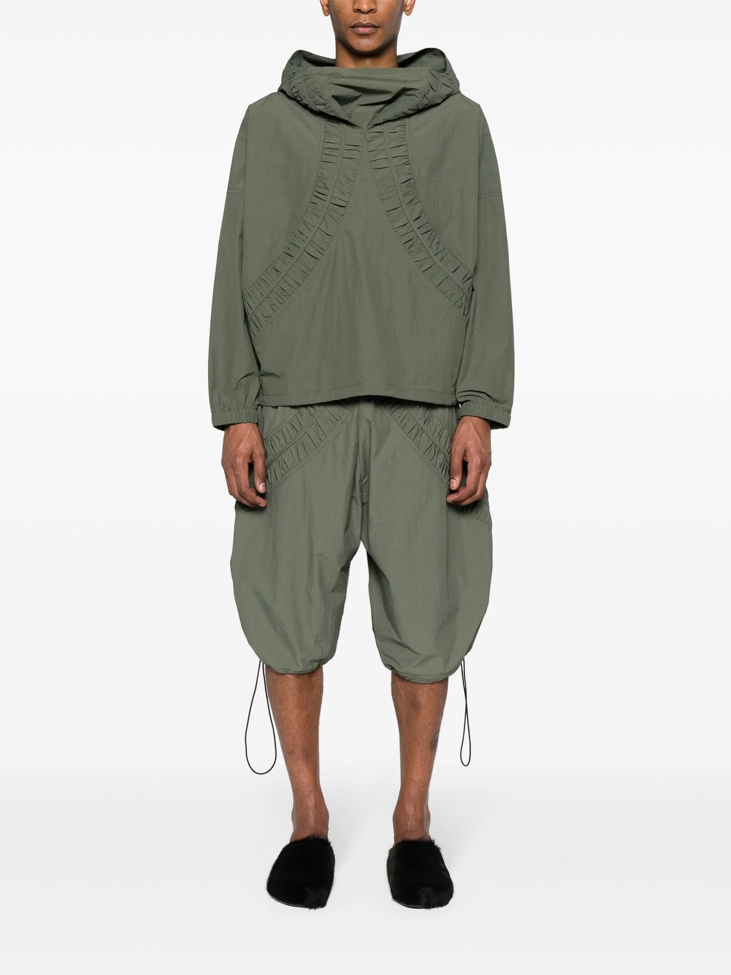 Fossil smocked-panel jacket