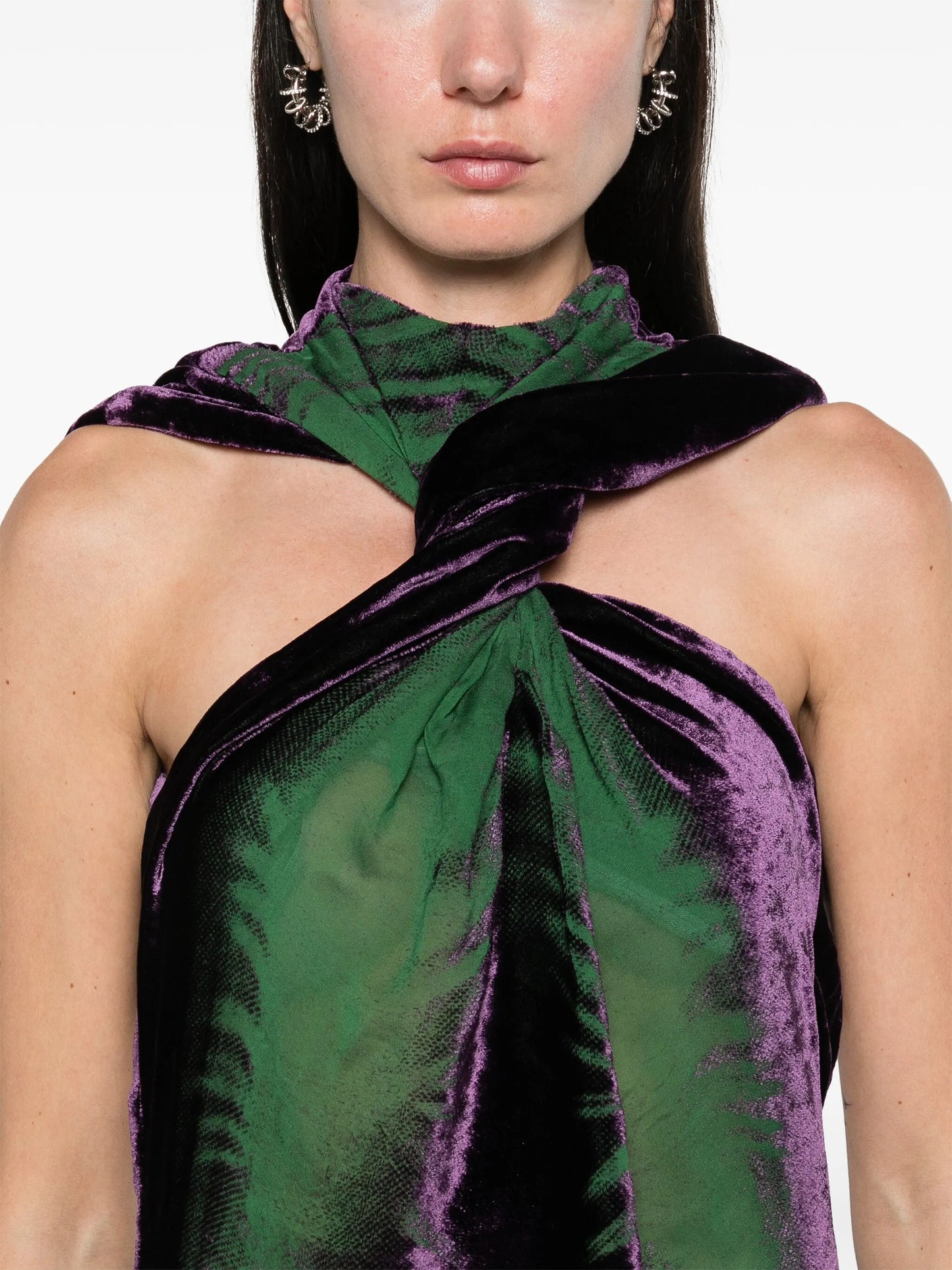 Whisker velvet minidress