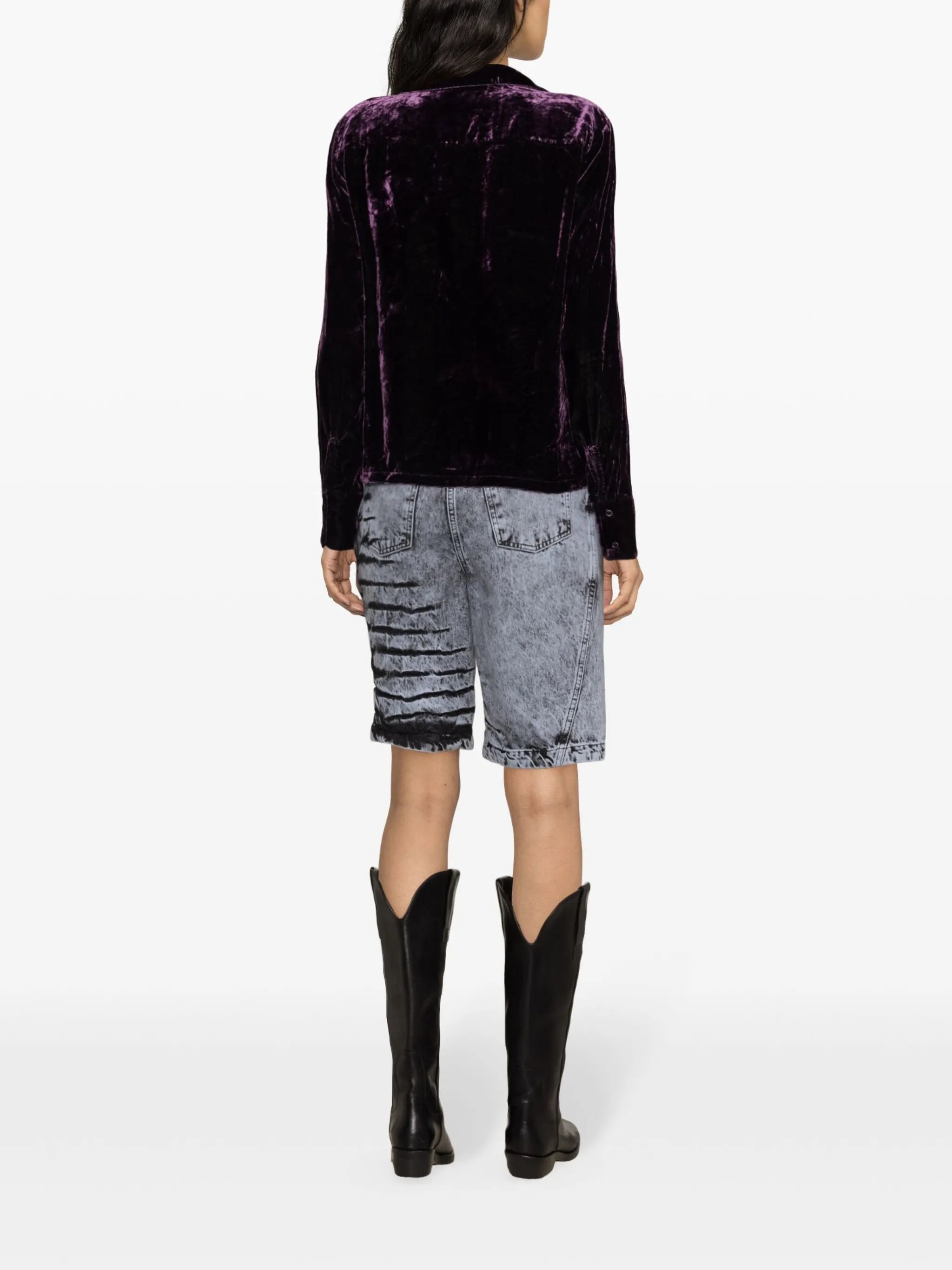 semi-sheer velvet shirt