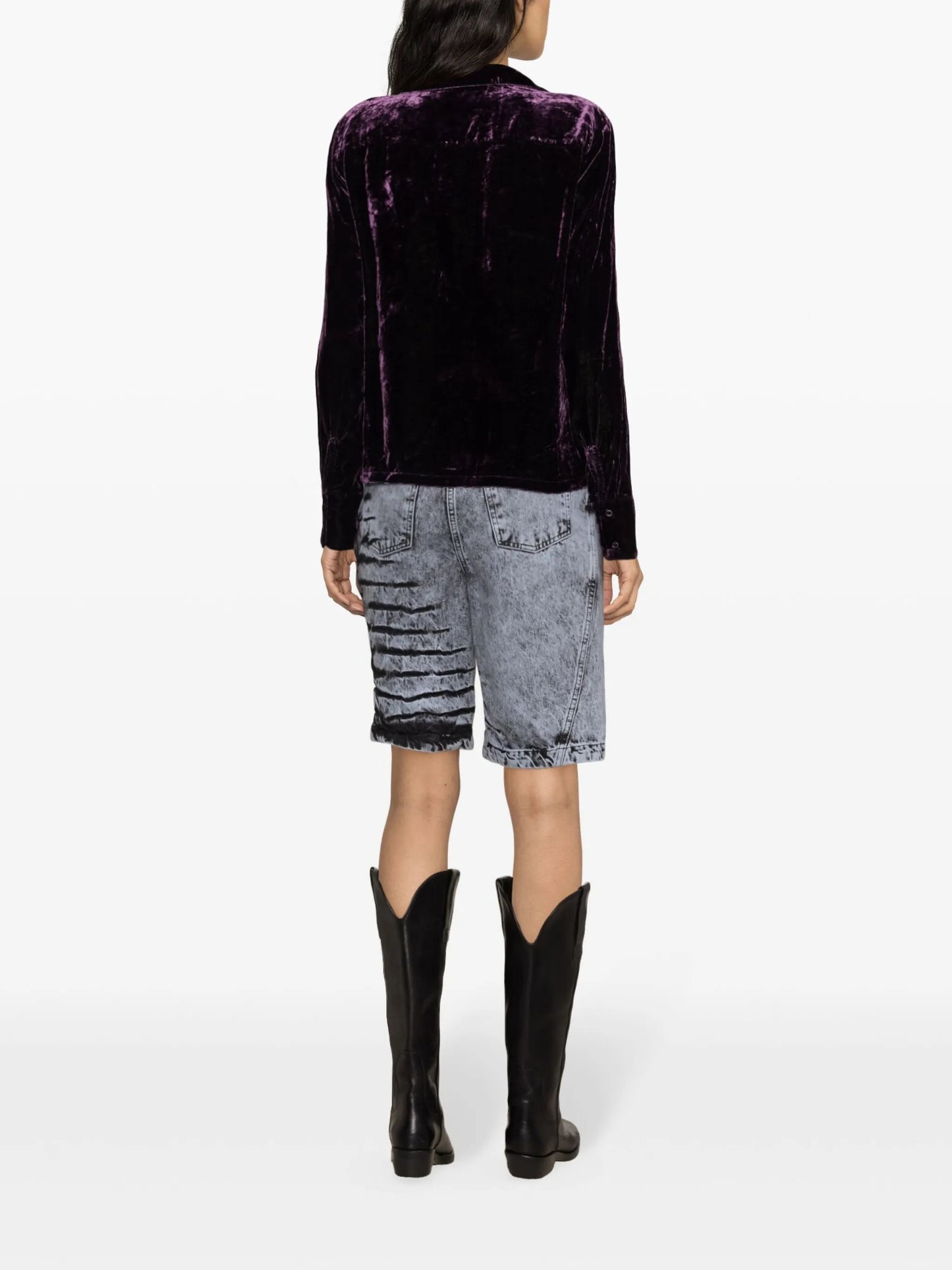 semi-sheer velvet shirt