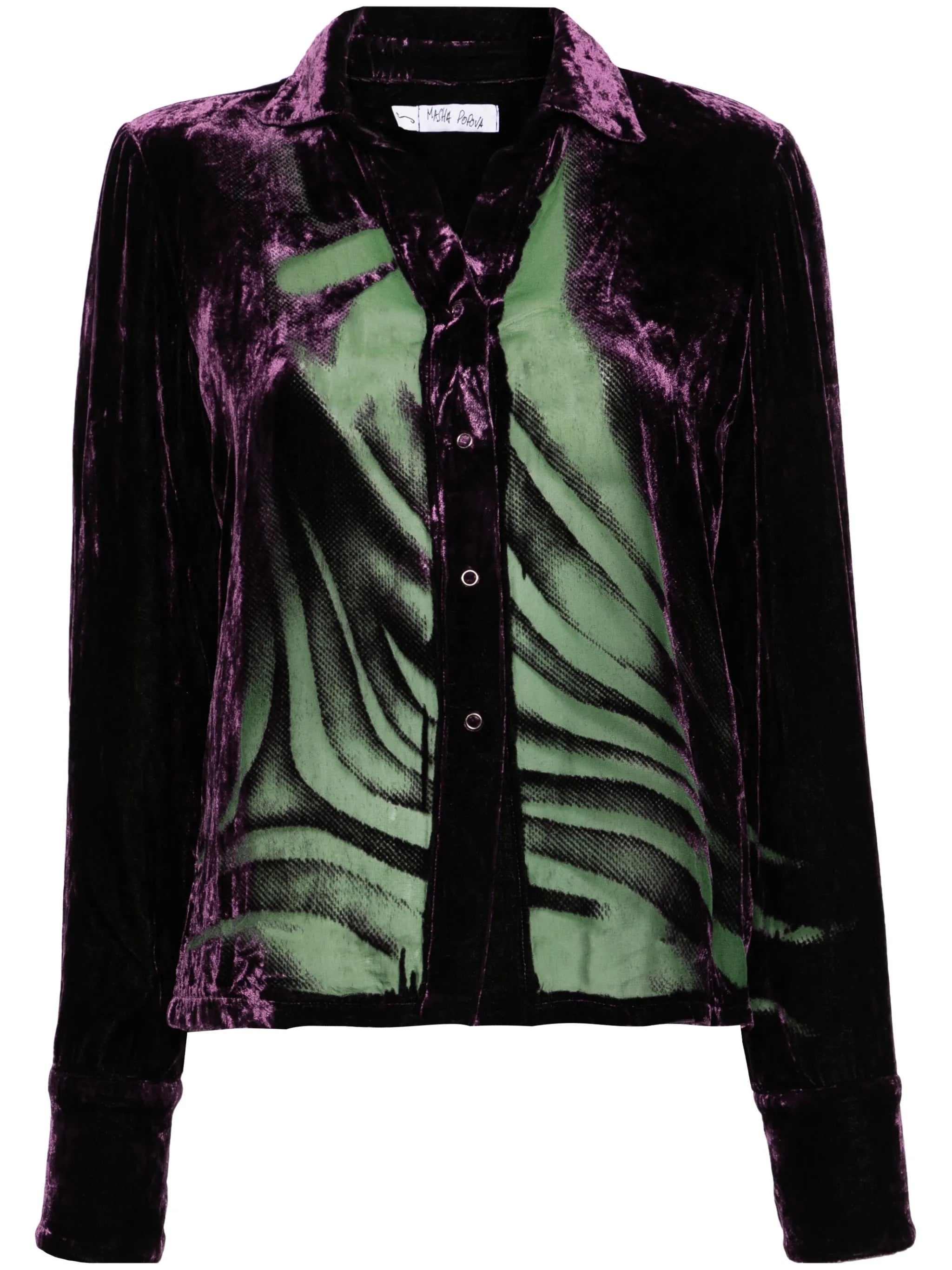 semi-sheer velvet shirt