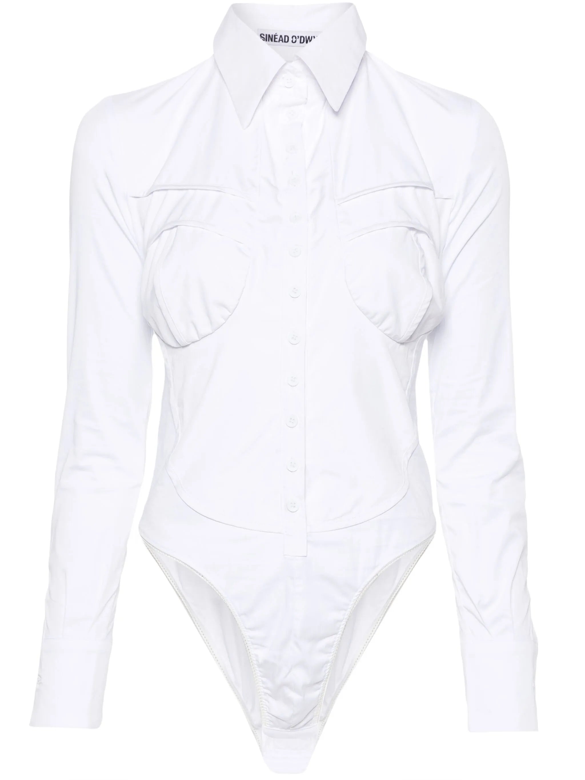classic-collar poplin bodysuit