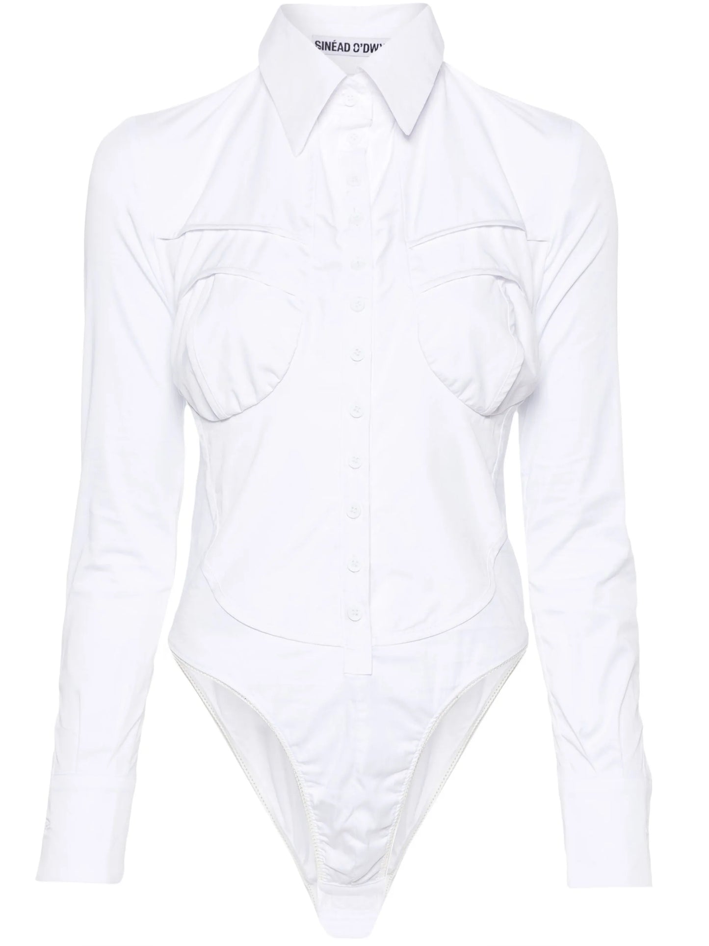 classic-collar poplin bodysuit