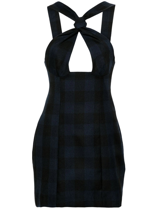 Tie wool minidress