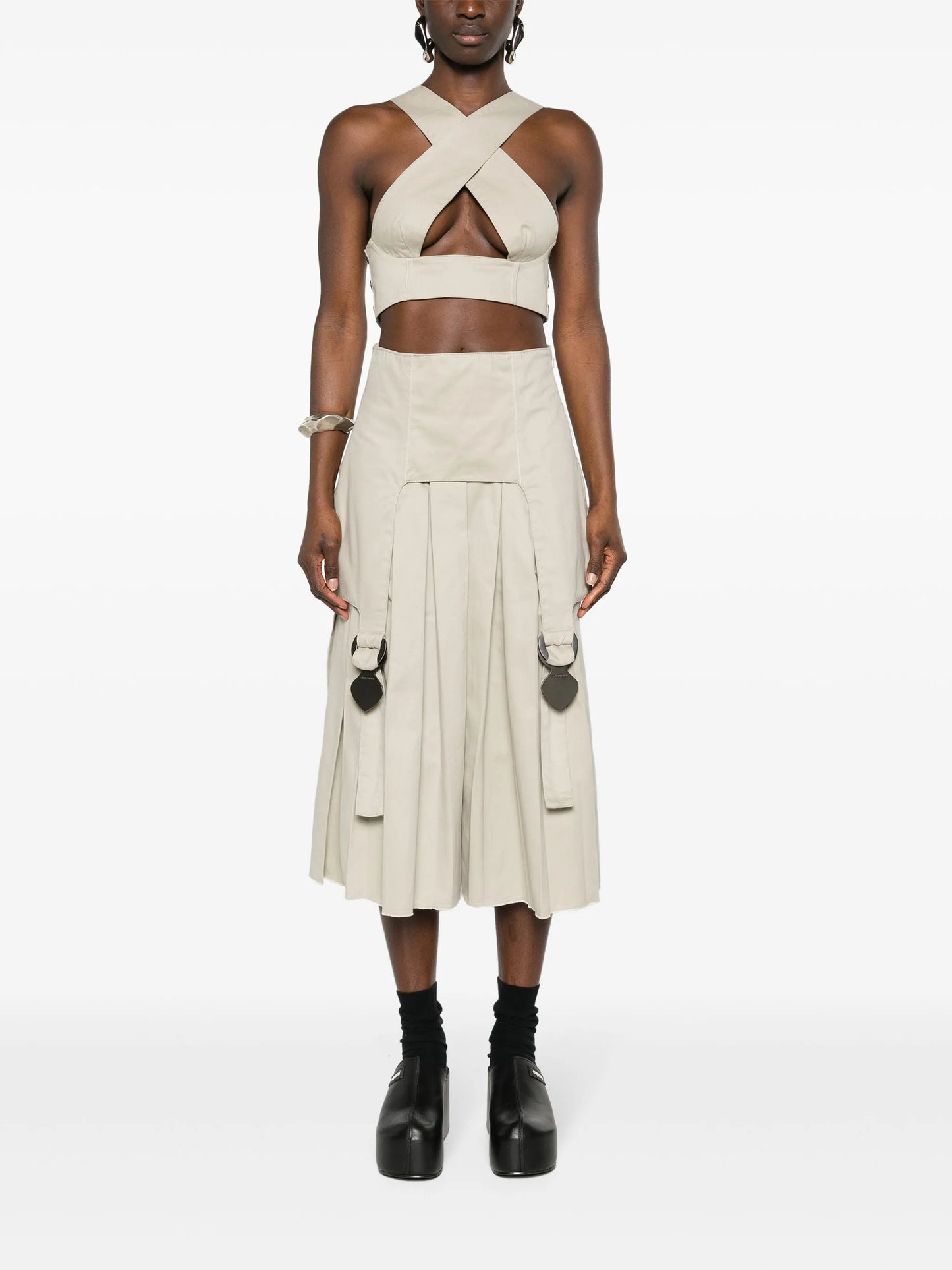 pleated wide-leg trousers