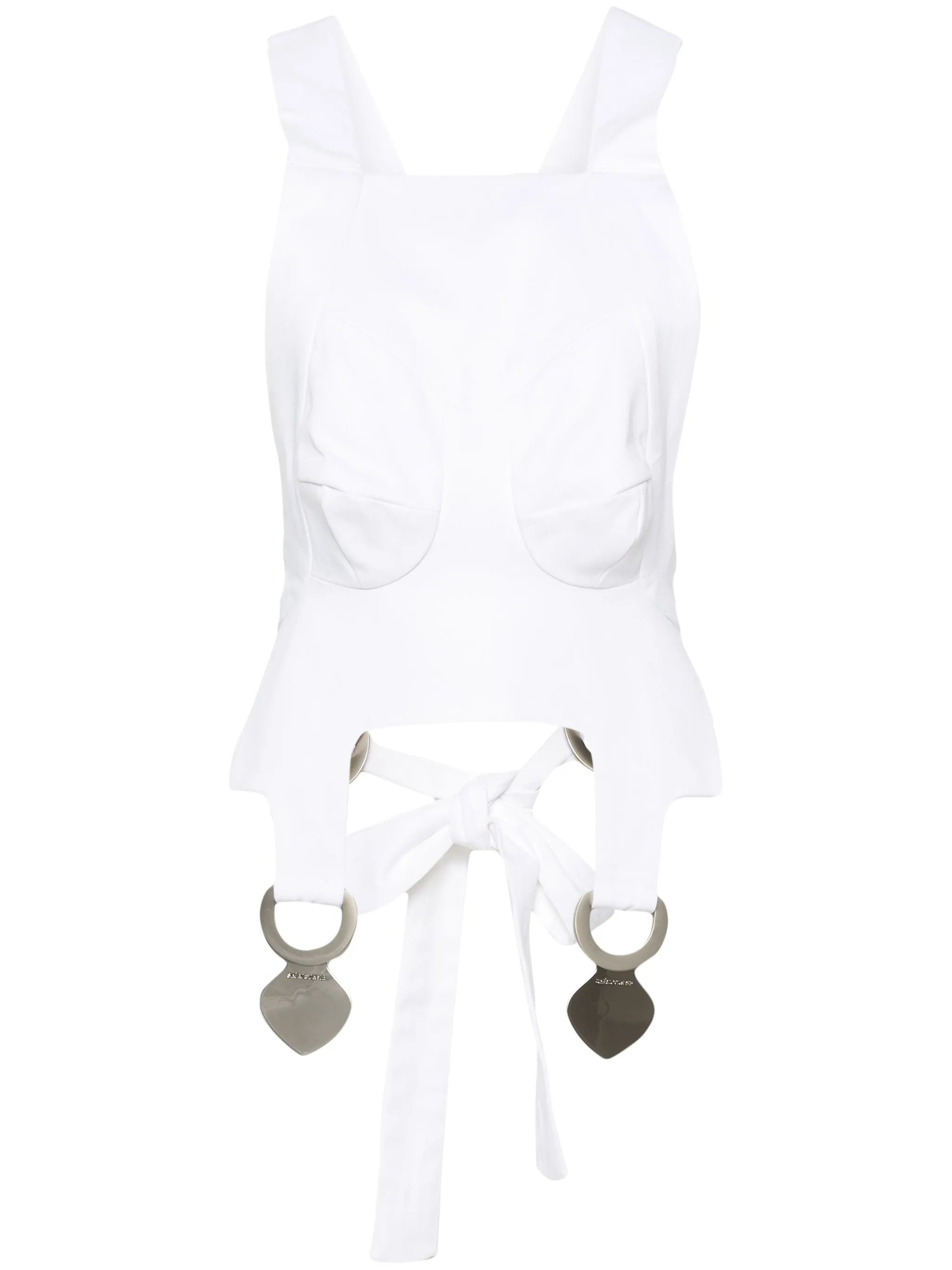 square-neck cotton crop top