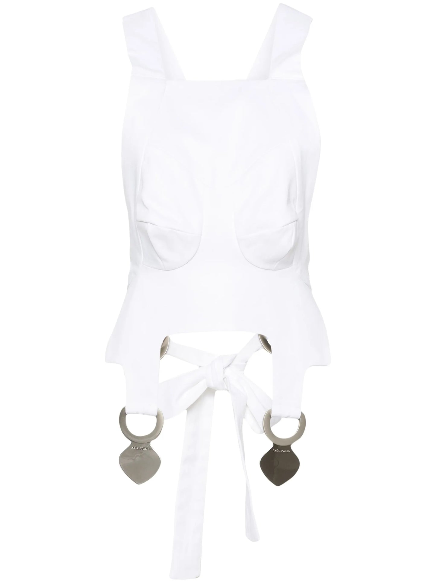 square-neck cotton crop top
