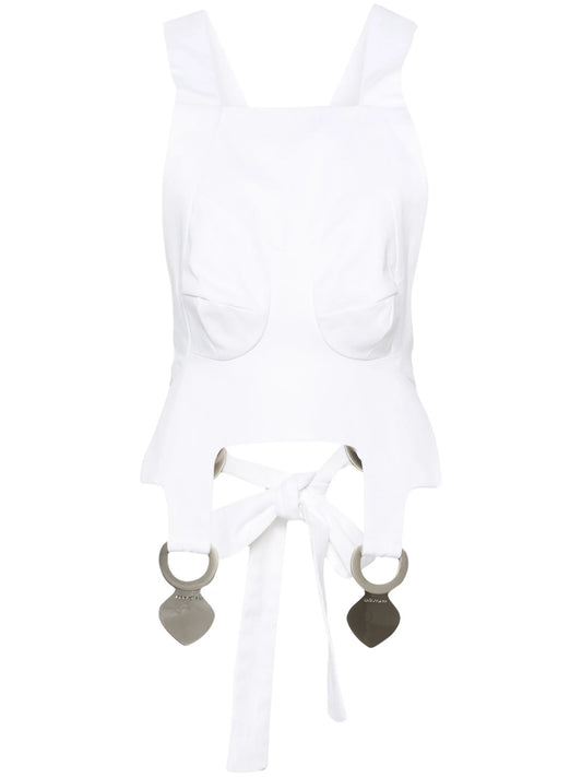 square-neck cotton crop top