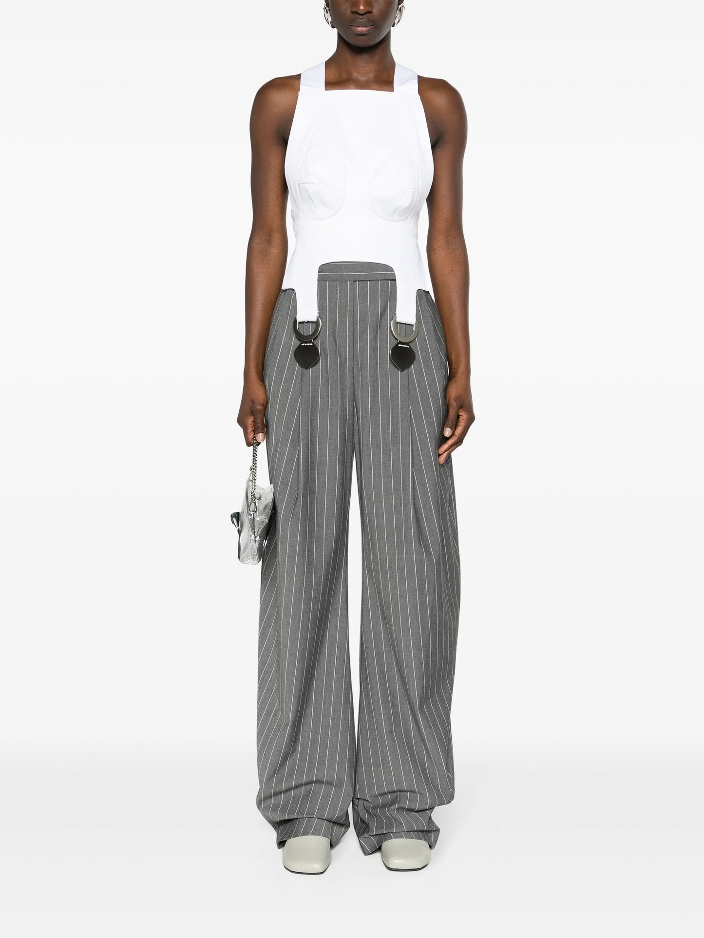 square-neck cotton crop top
