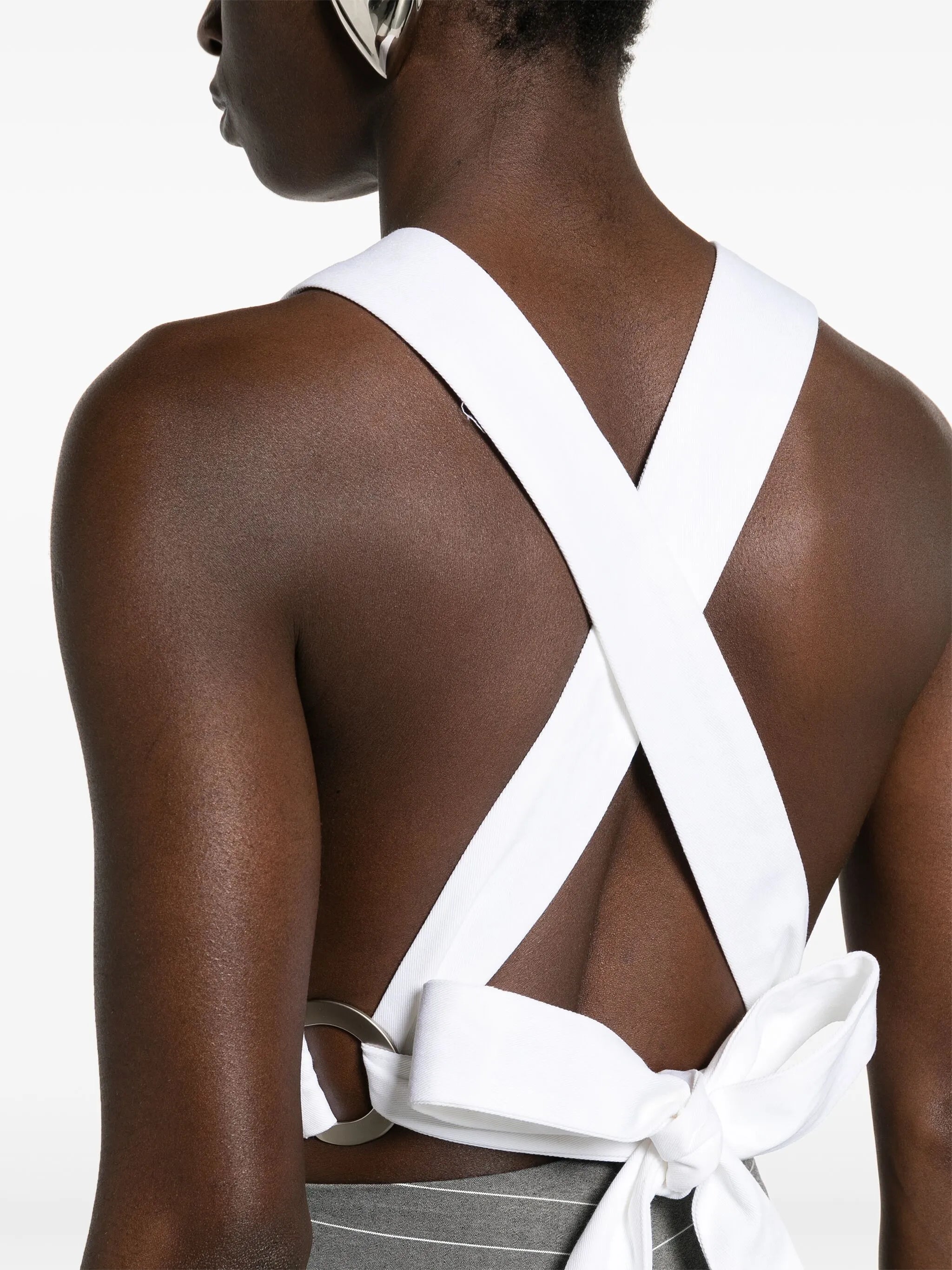 square-neck cotton crop top