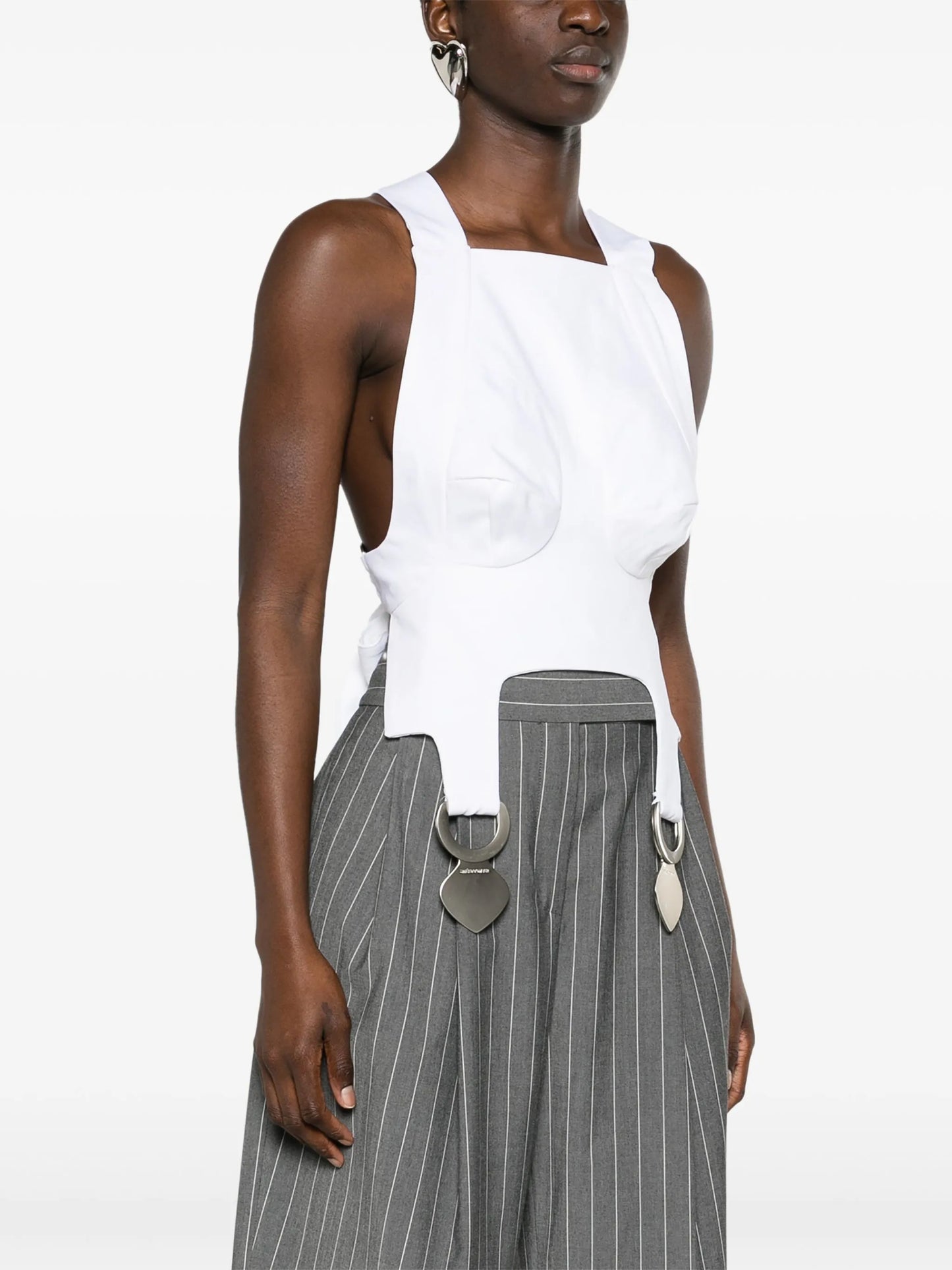 square-neck cotton crop top