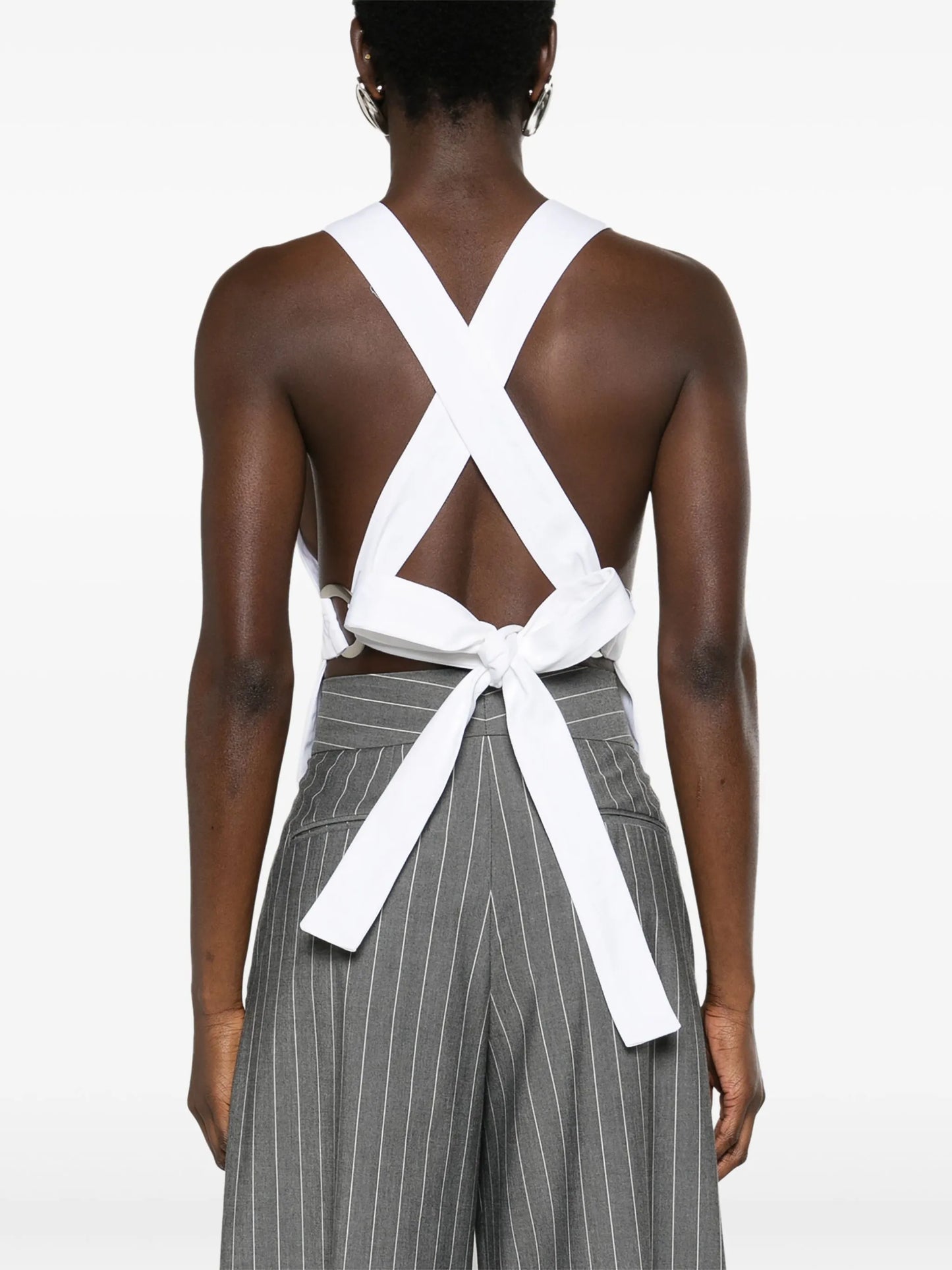 square-neck cotton crop top