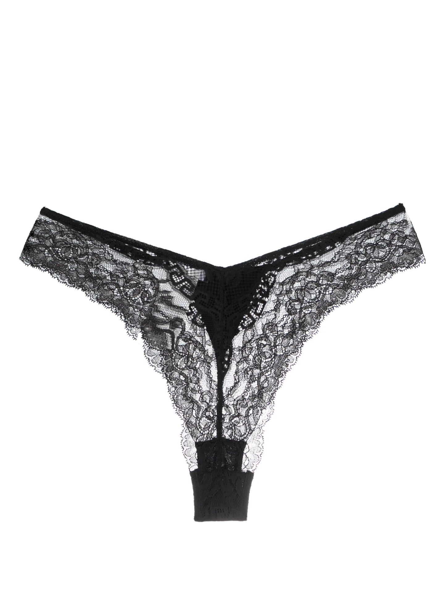 high-cut lace-panelled thongs
