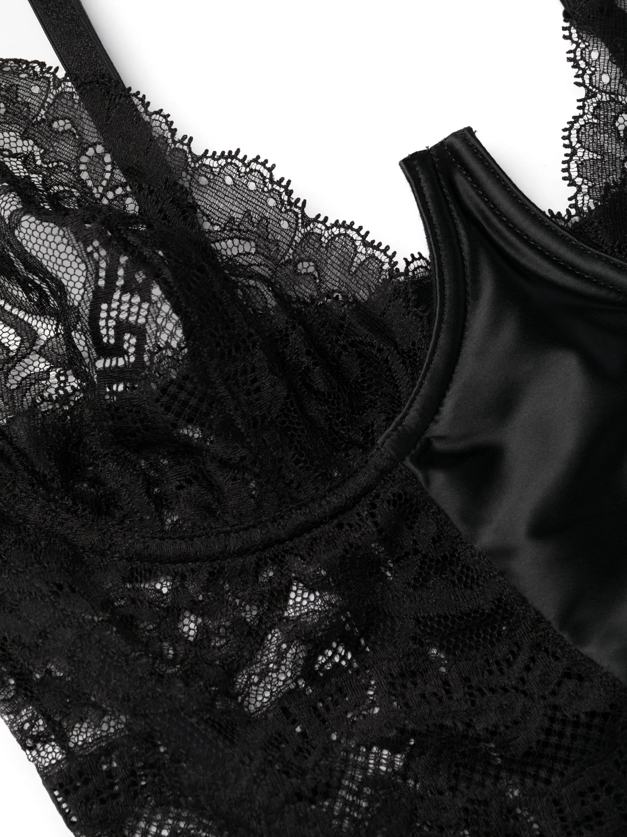 corset-style lace bra