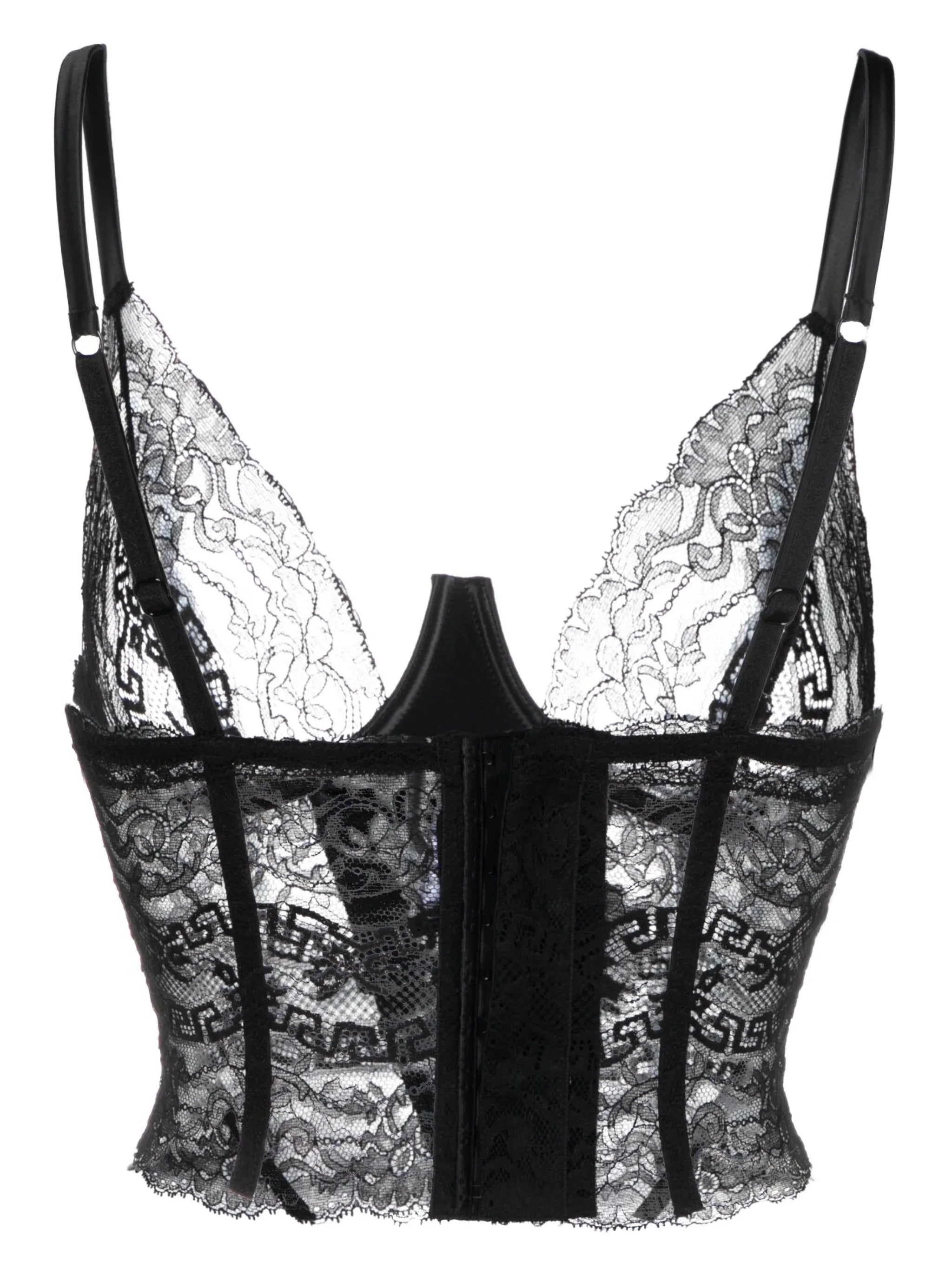corset-style lace bra