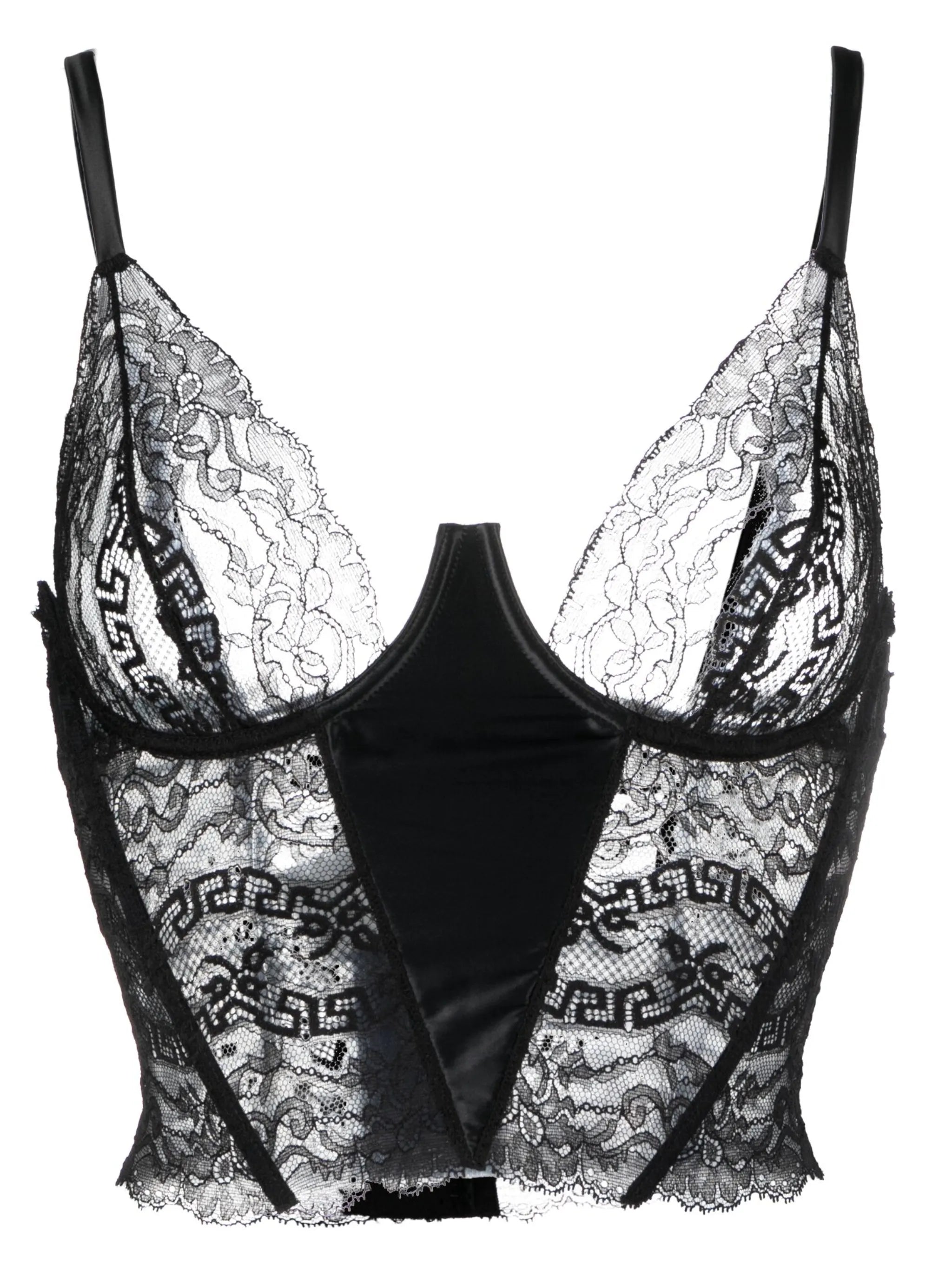 corset-style lace bra