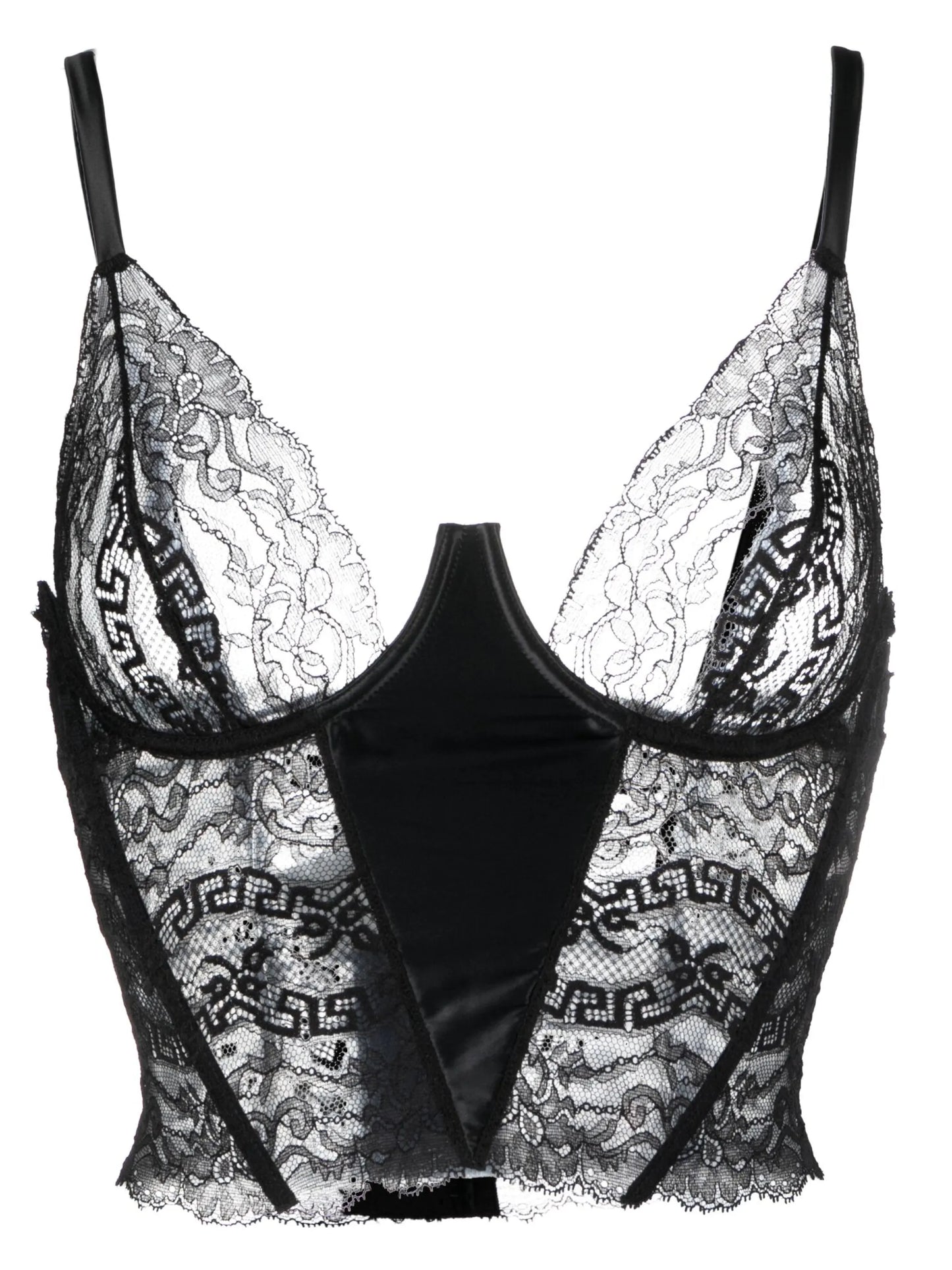 corset-style lace bra