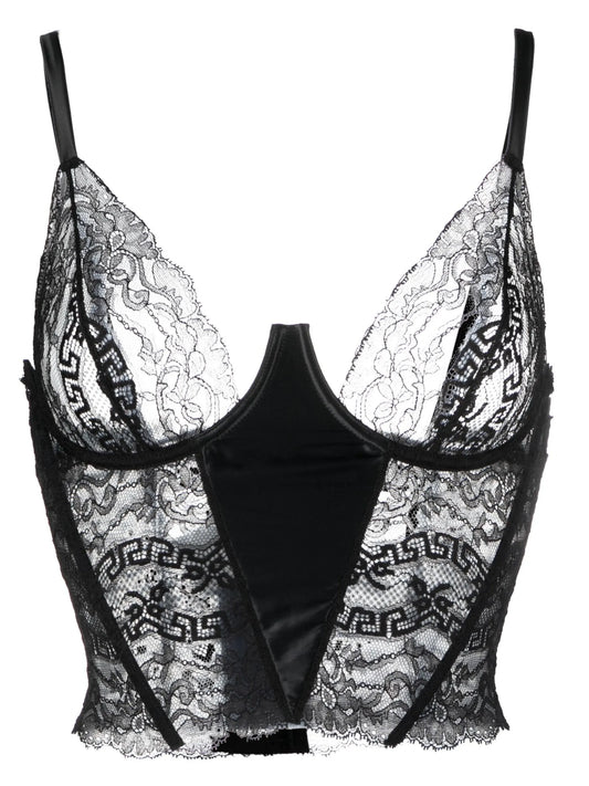 corset-style lace bra