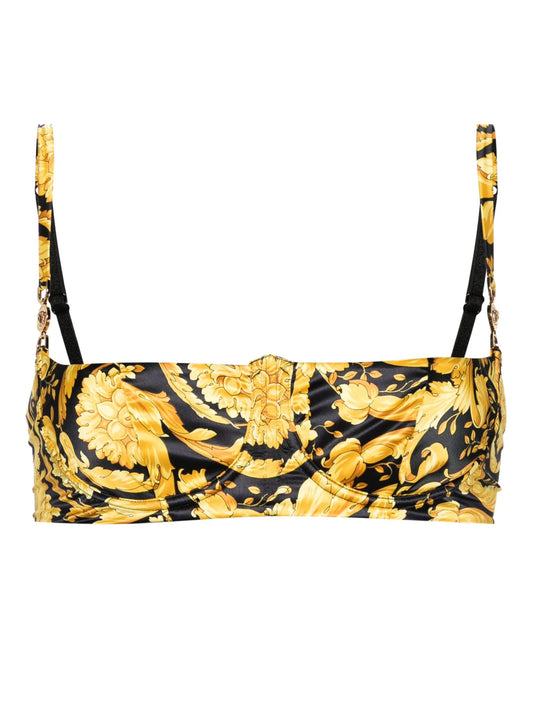 Barocco-print balconette bra
