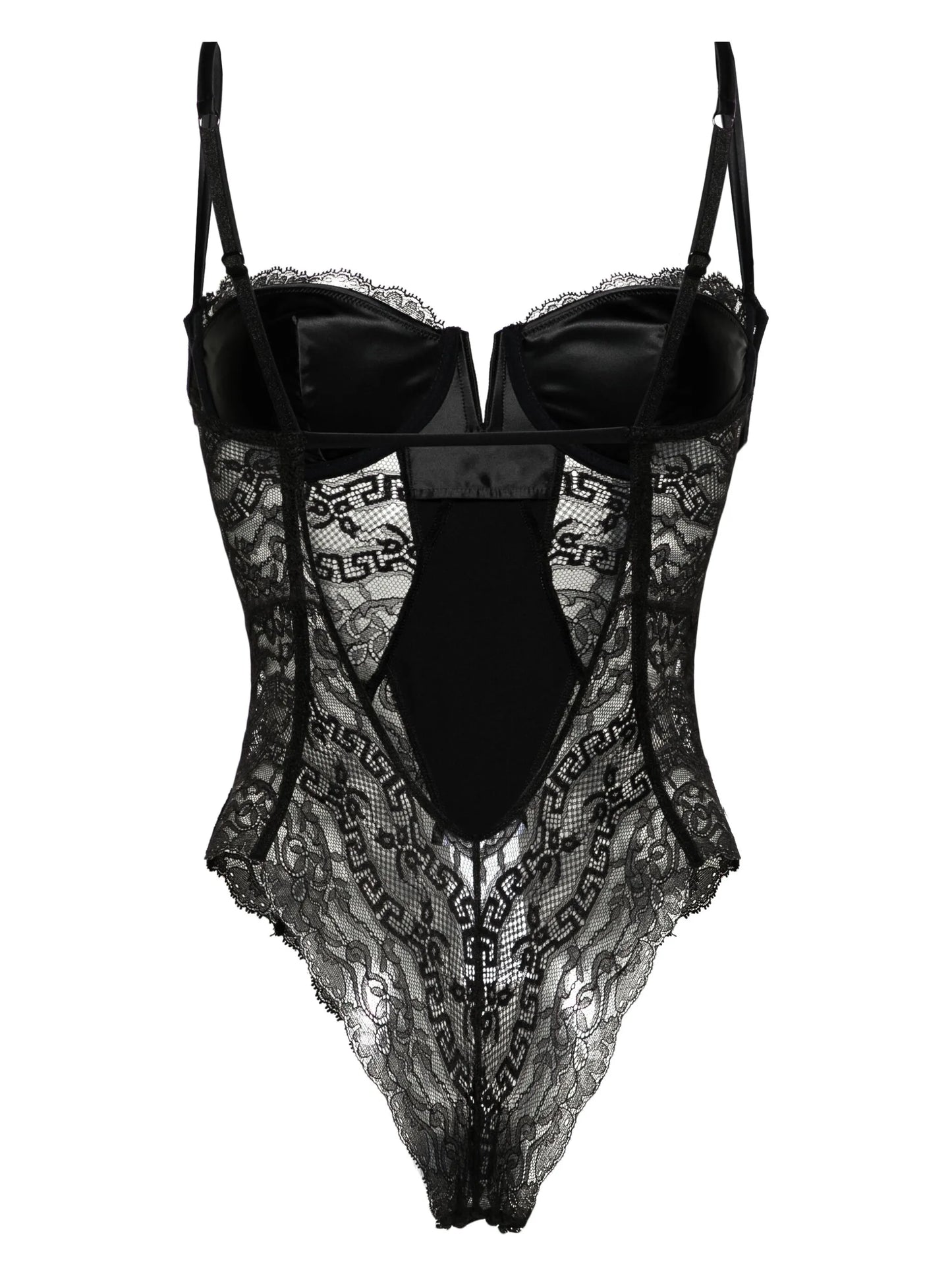 wired-cup sheer lace bodysuit