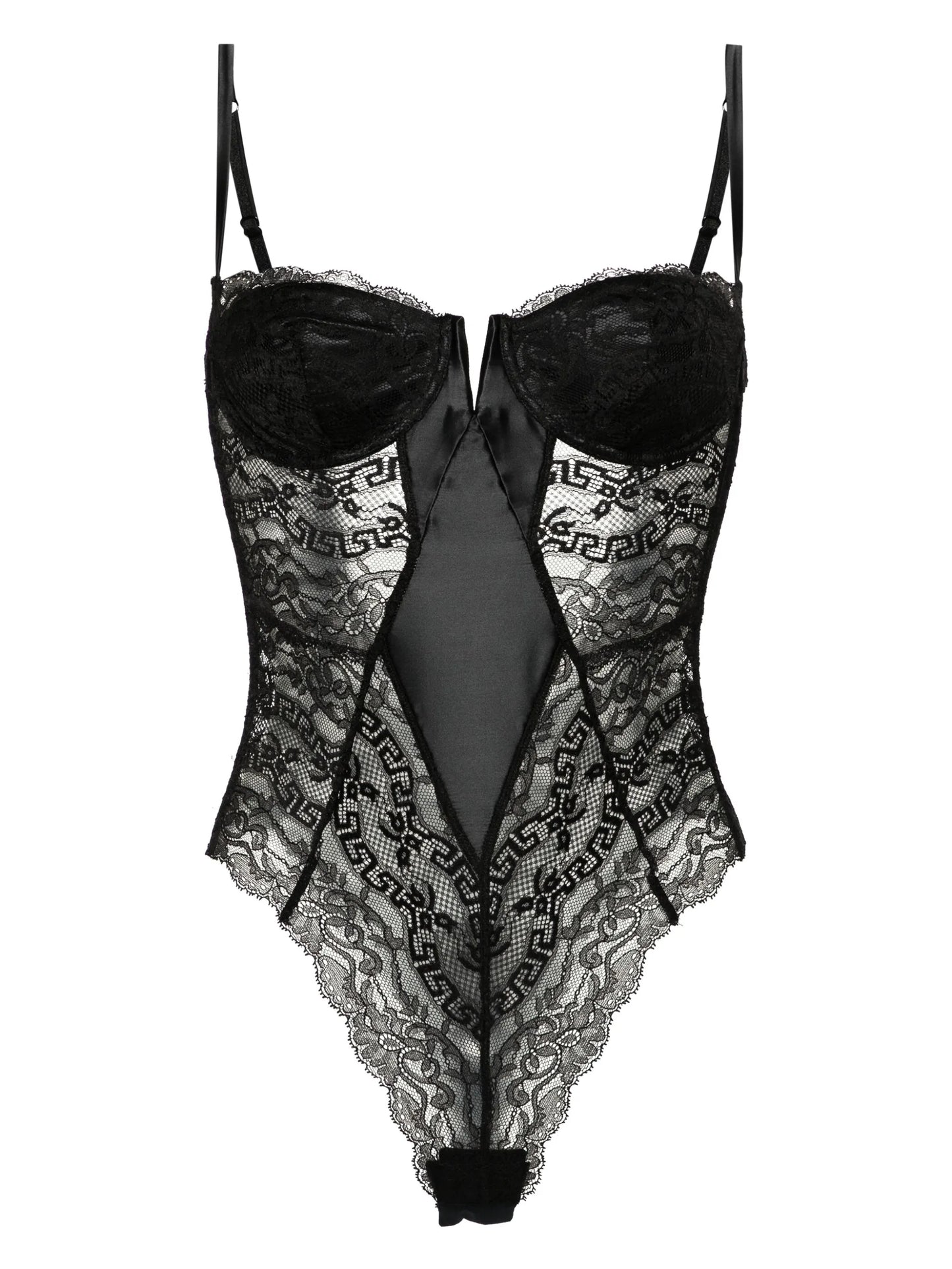 wired-cup sheer lace bodysuit