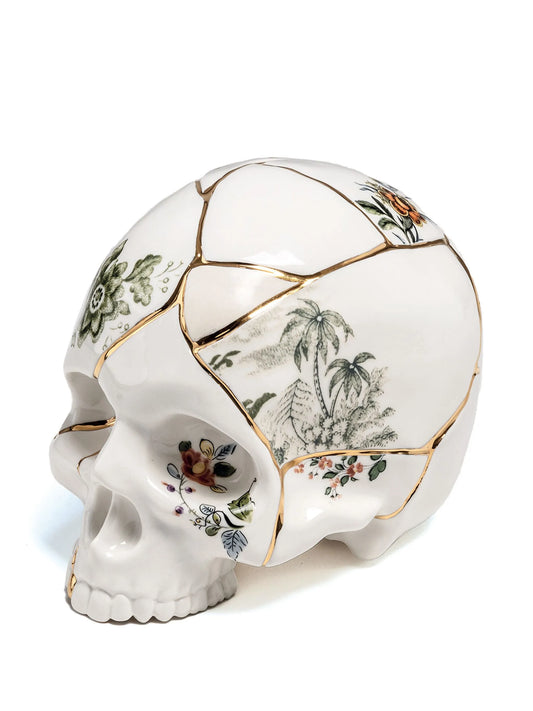 x Marcantonio Raimondi Malerba Kintsugi porcelain skull