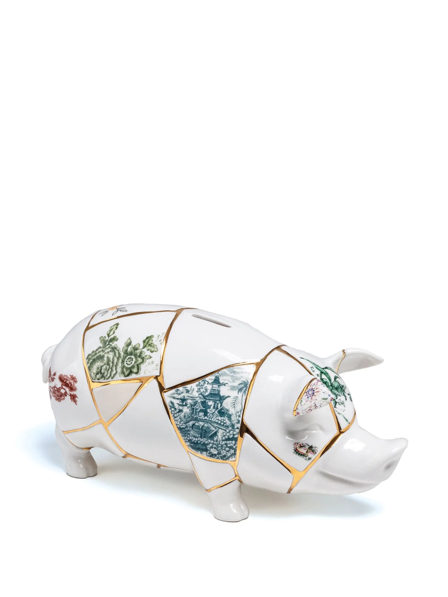 Kintsugi porcelain piggy bank