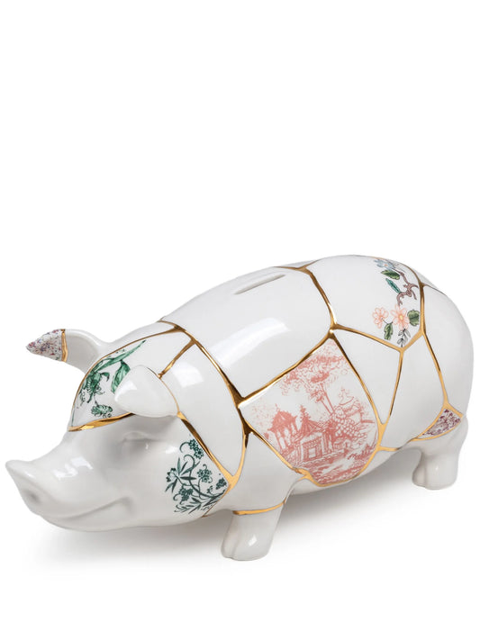 Kintsugi porcelain piggy bank