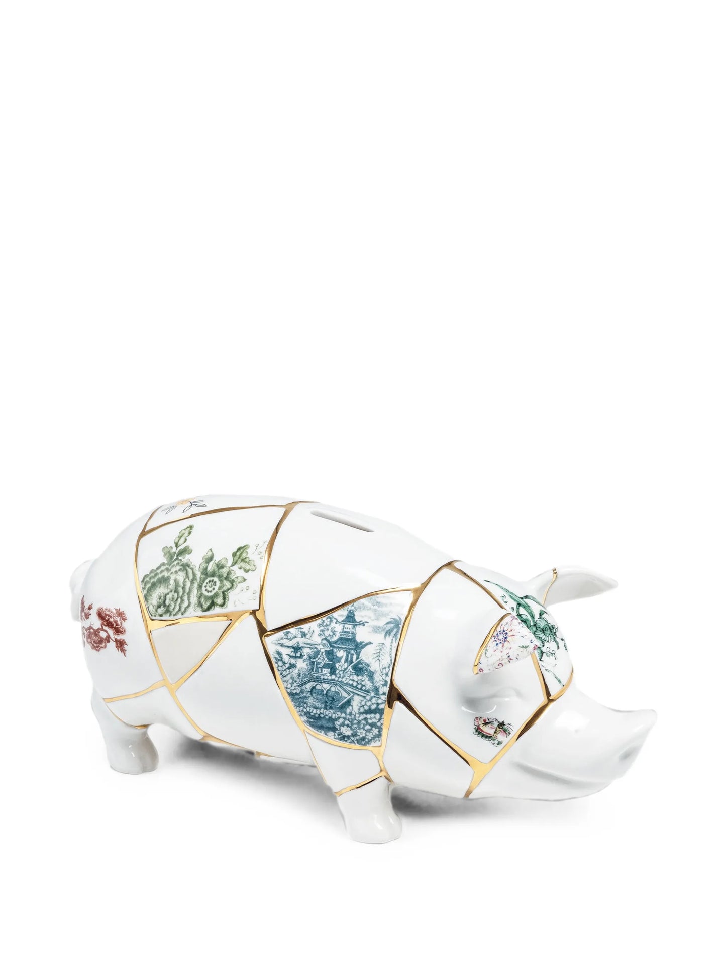 Kintsugi porcelain piggy bank