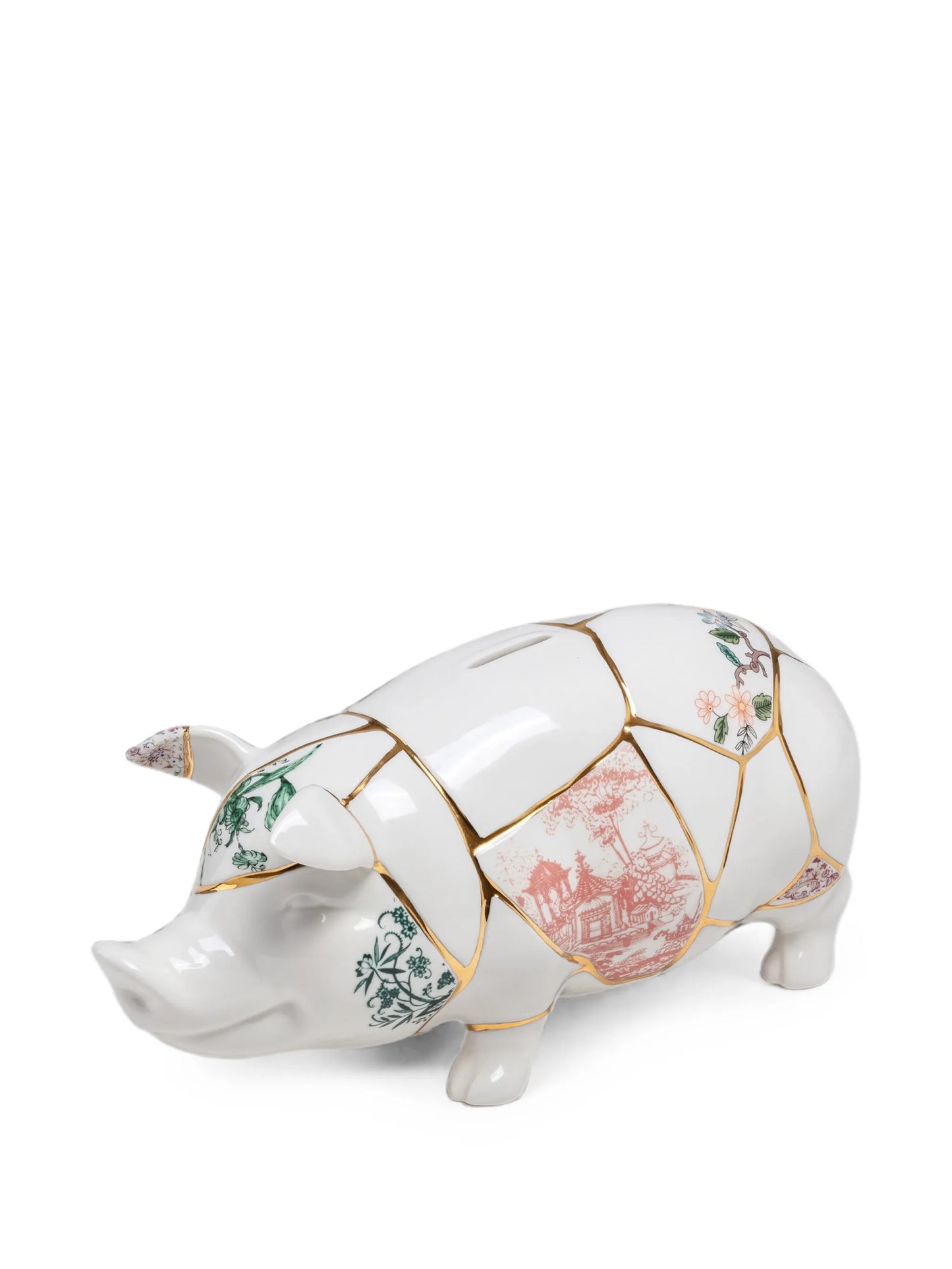 Kintsugi porcelain piggy bank