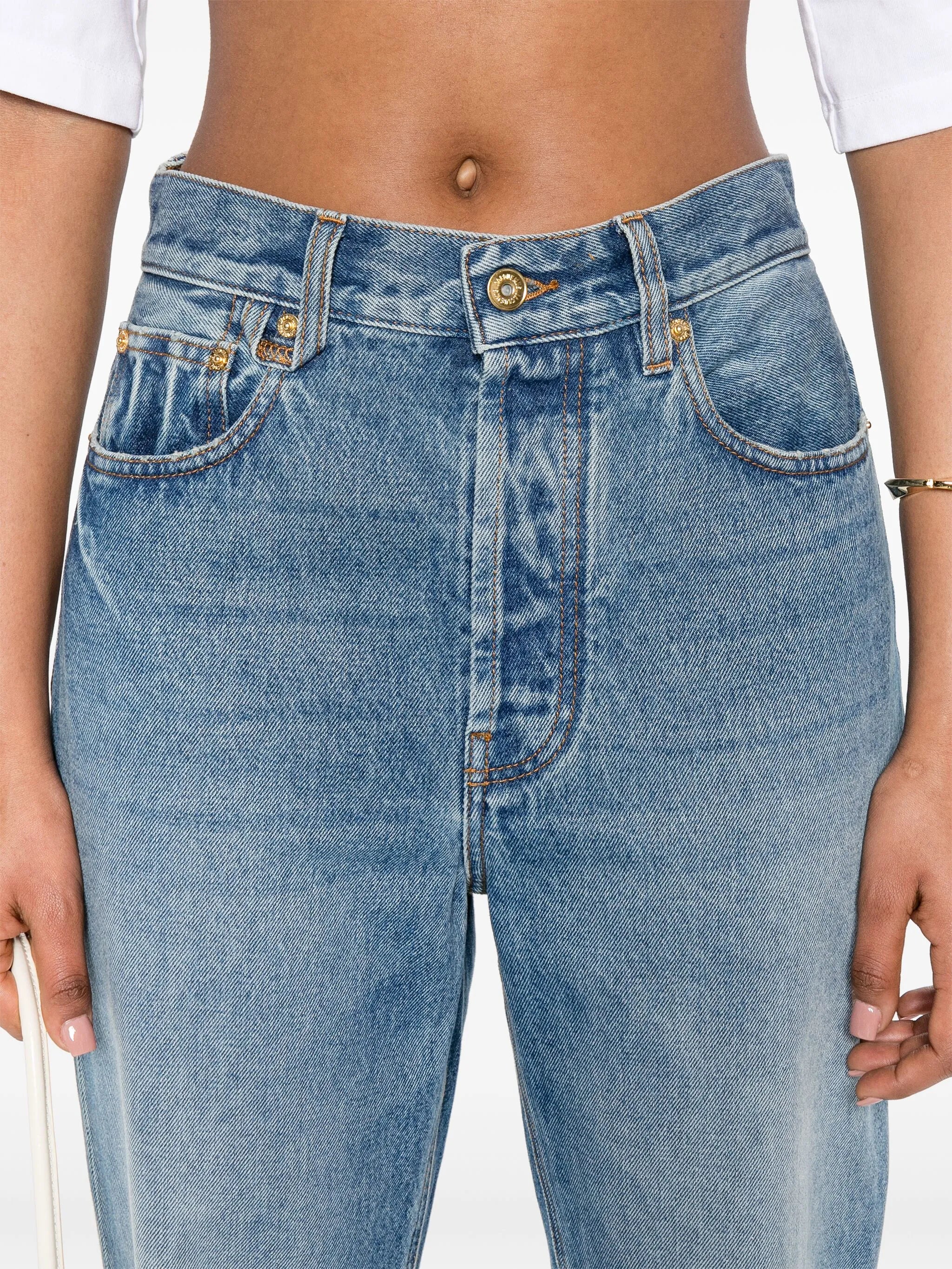 Le De-Nimes Droit high-rise straight jeans
