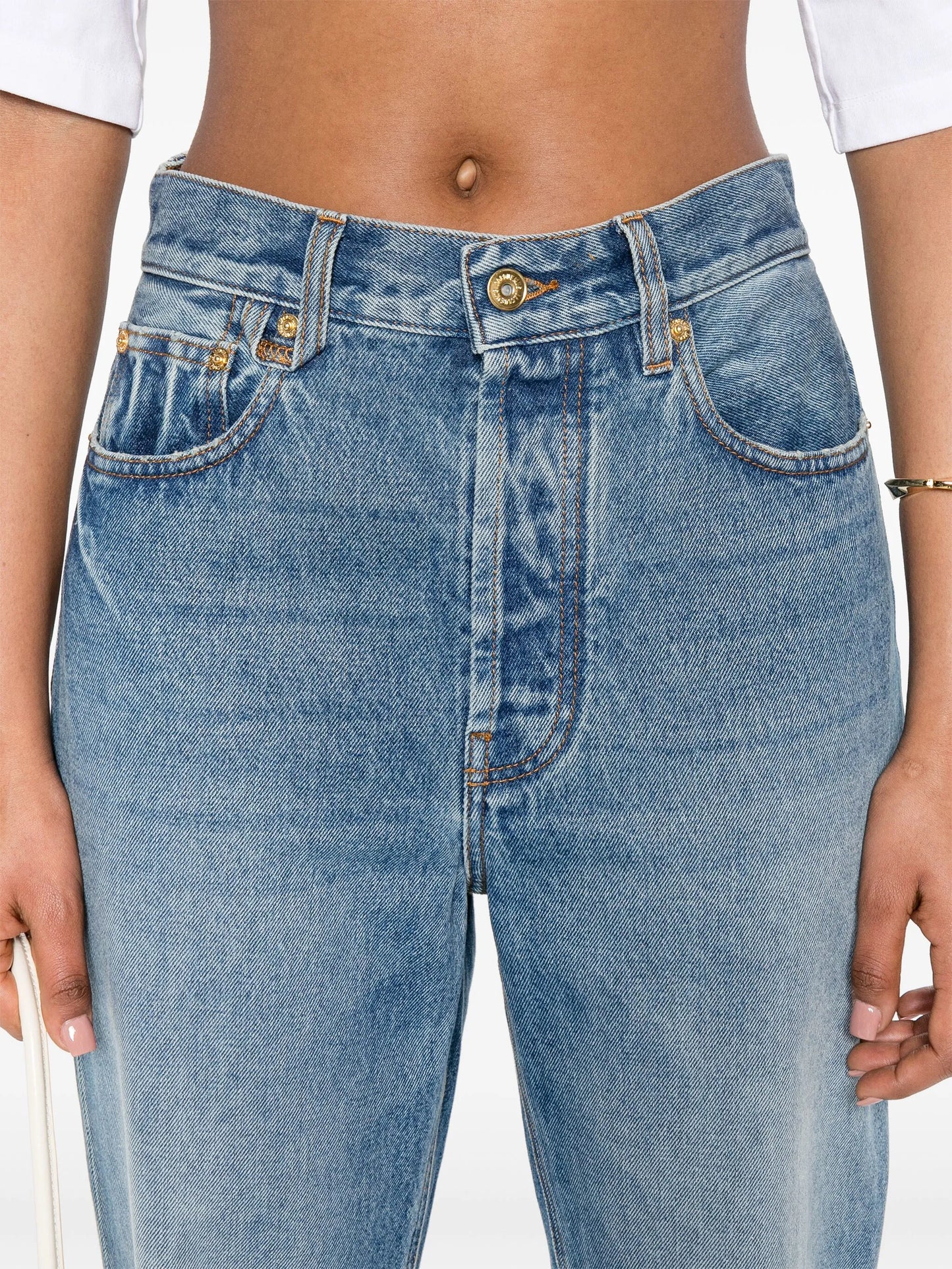 Le De-Nimes Droit high-rise straight jeans