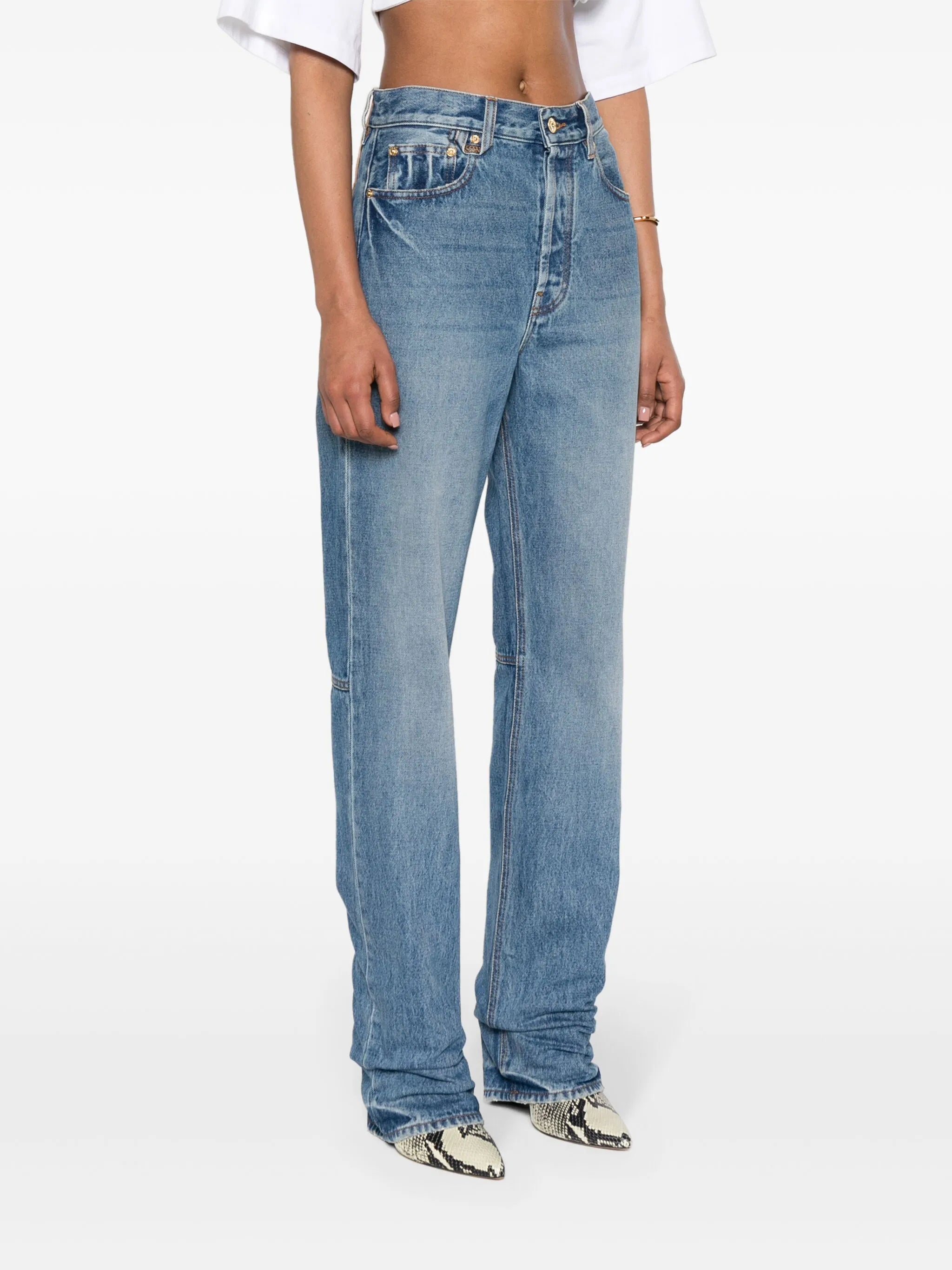 Le De-Nimes Droit high-rise straight jeans