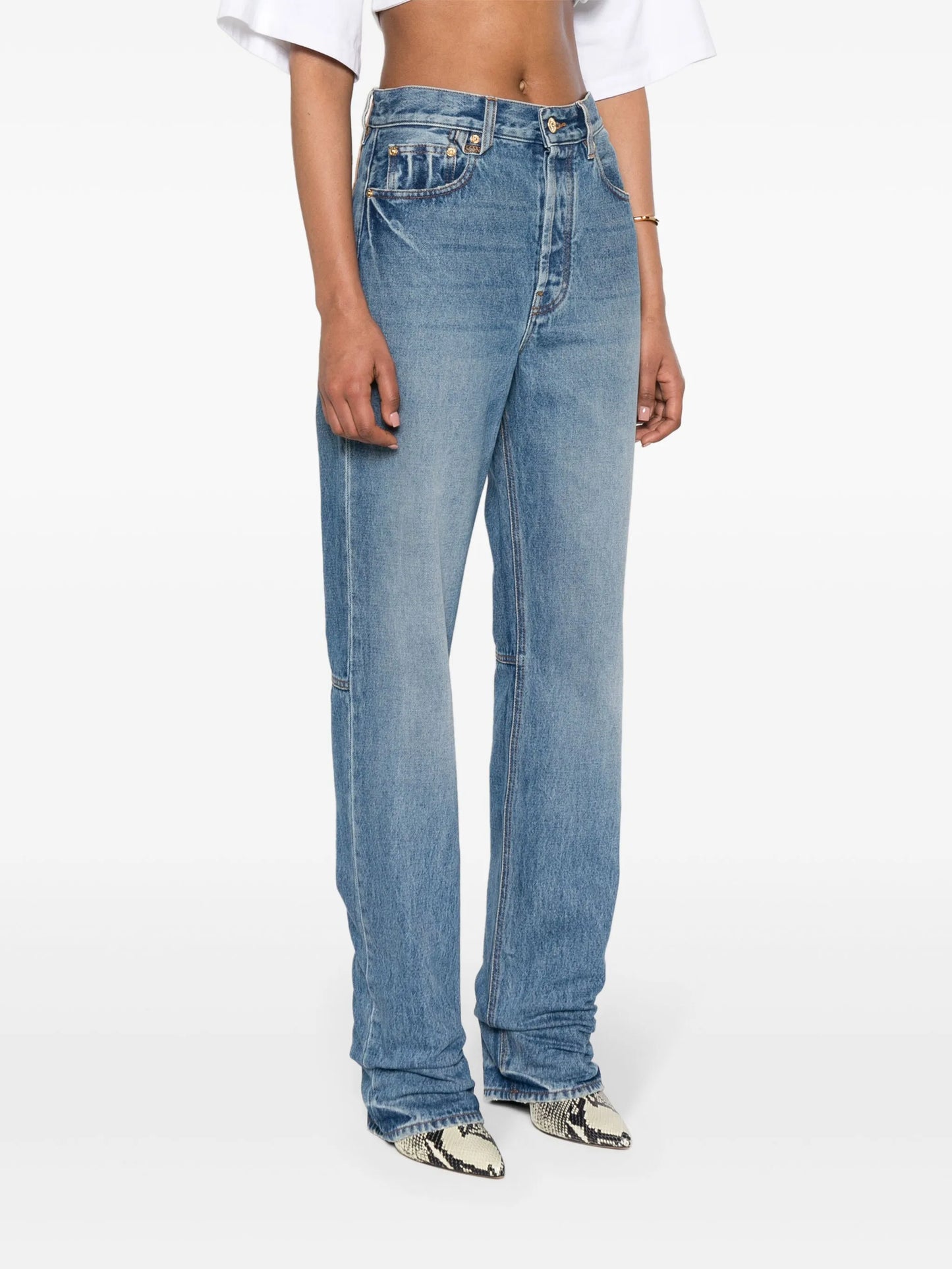 Le De-Nimes Droit high-rise straight jeans