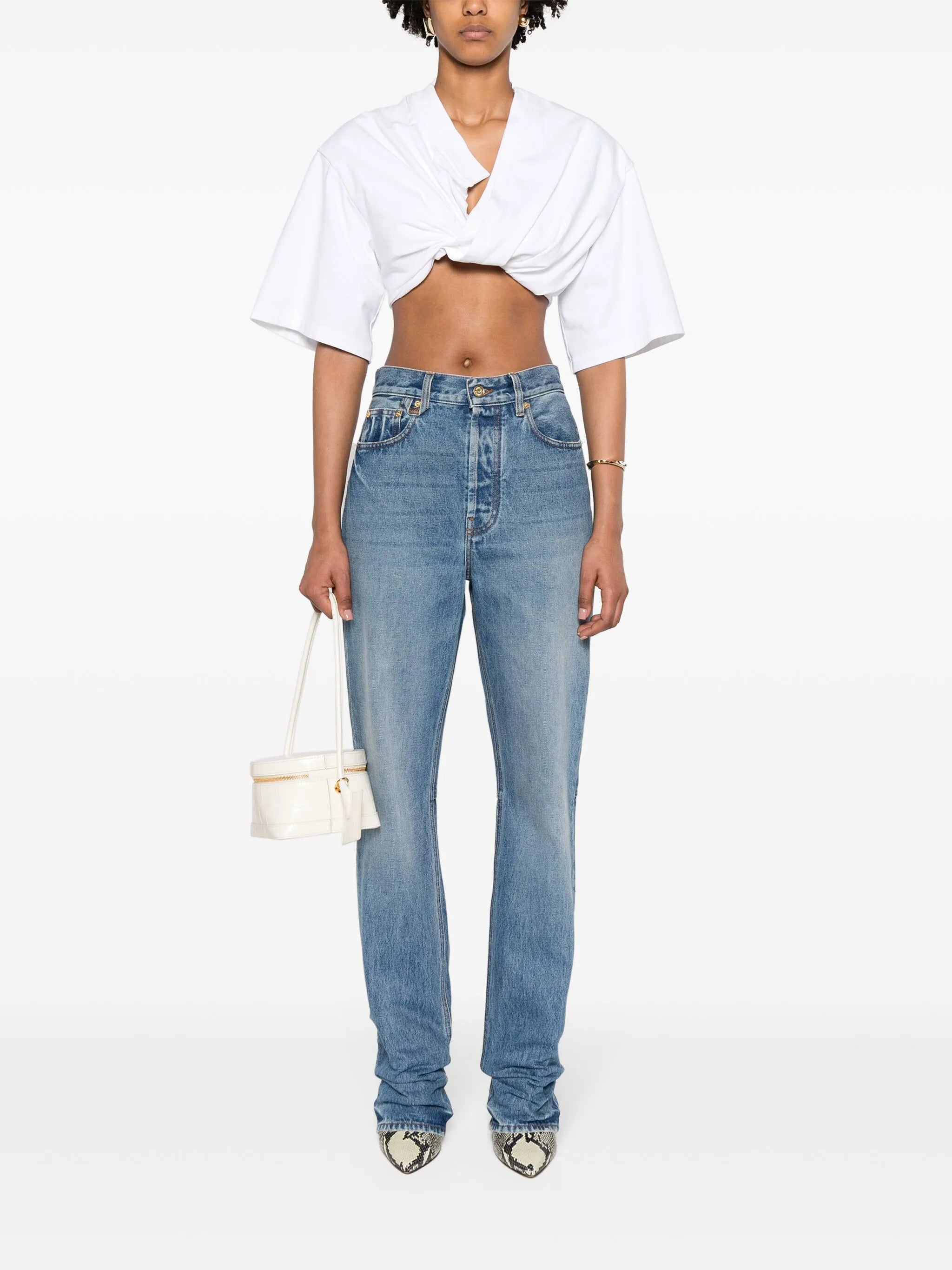 Le De-Nimes Droit high-rise straight jeans