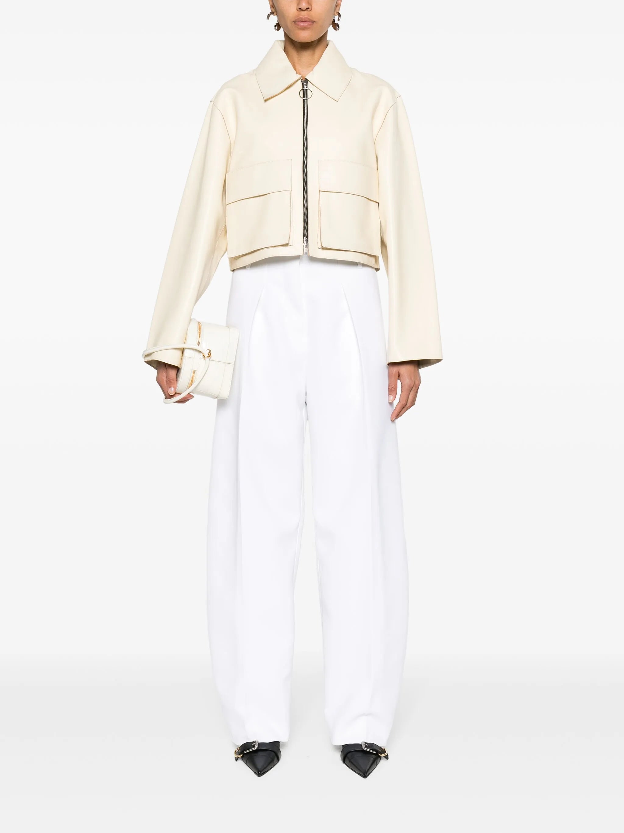 Ovalo pleated palazzo pants
