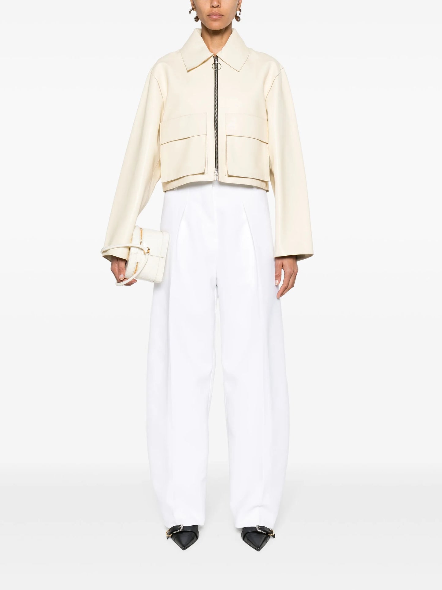 Ovalo pleated palazzo pants