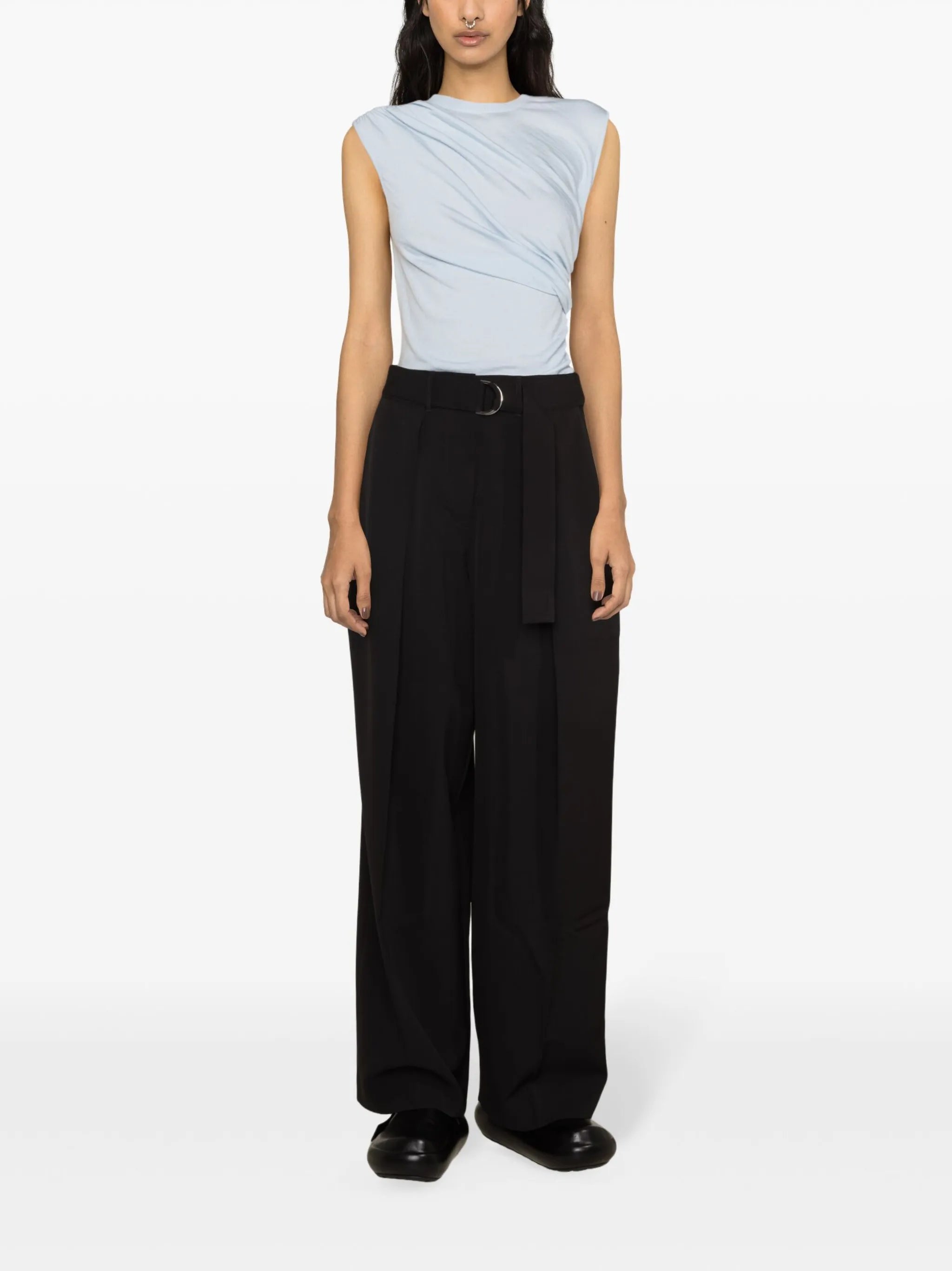 Vita draped merino top