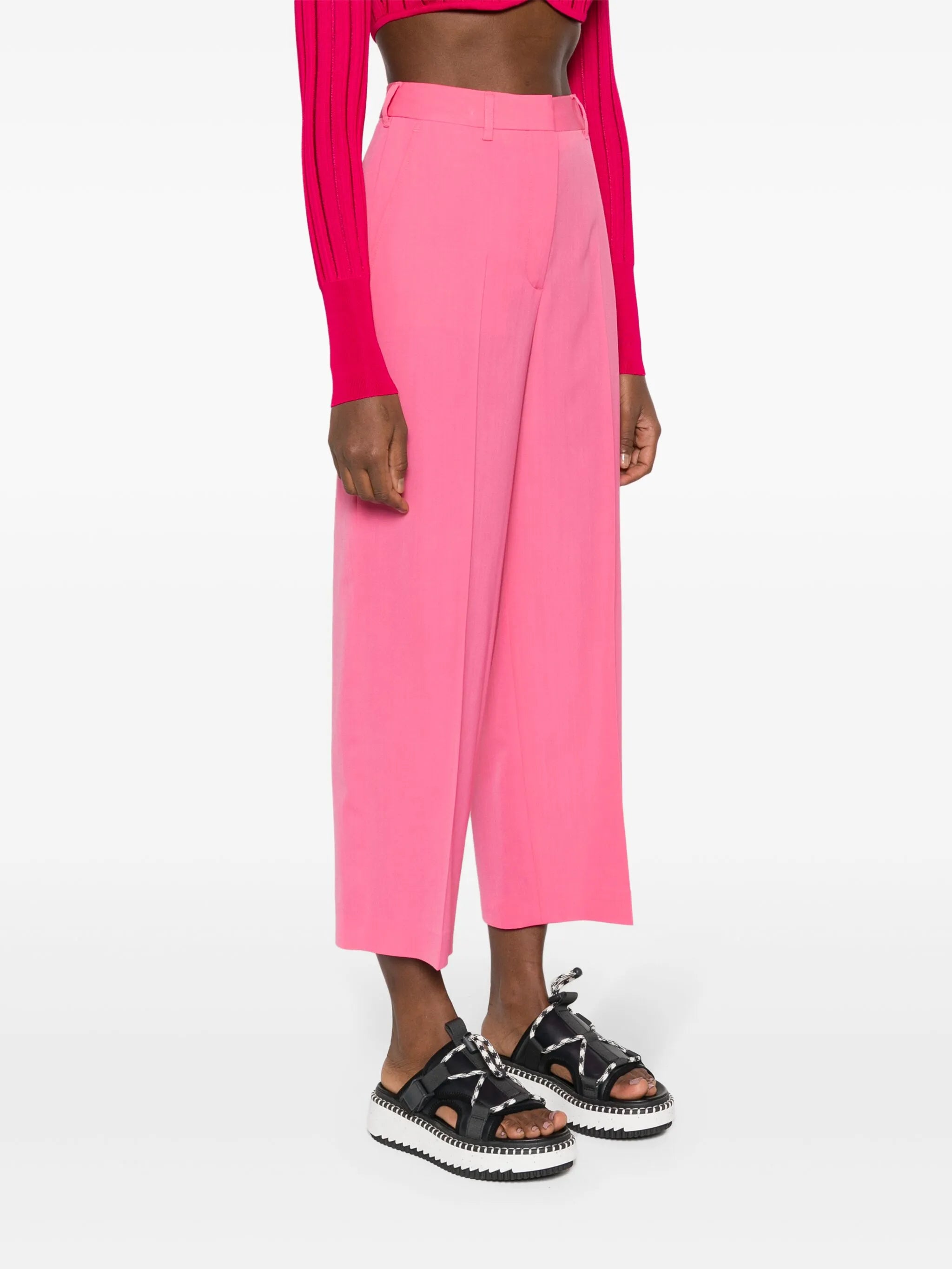 wide-leg wool trousers