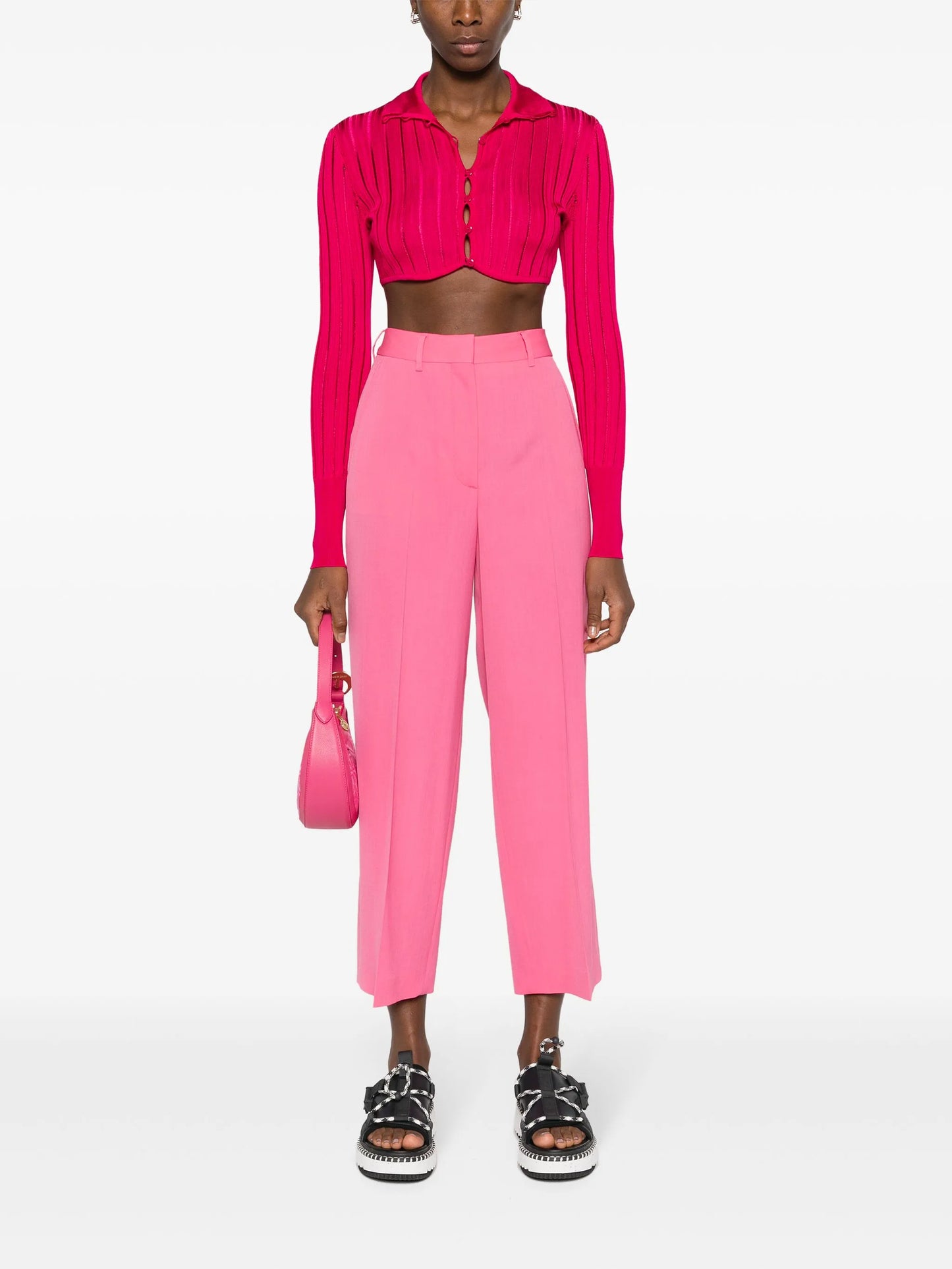 wide-leg wool trousers