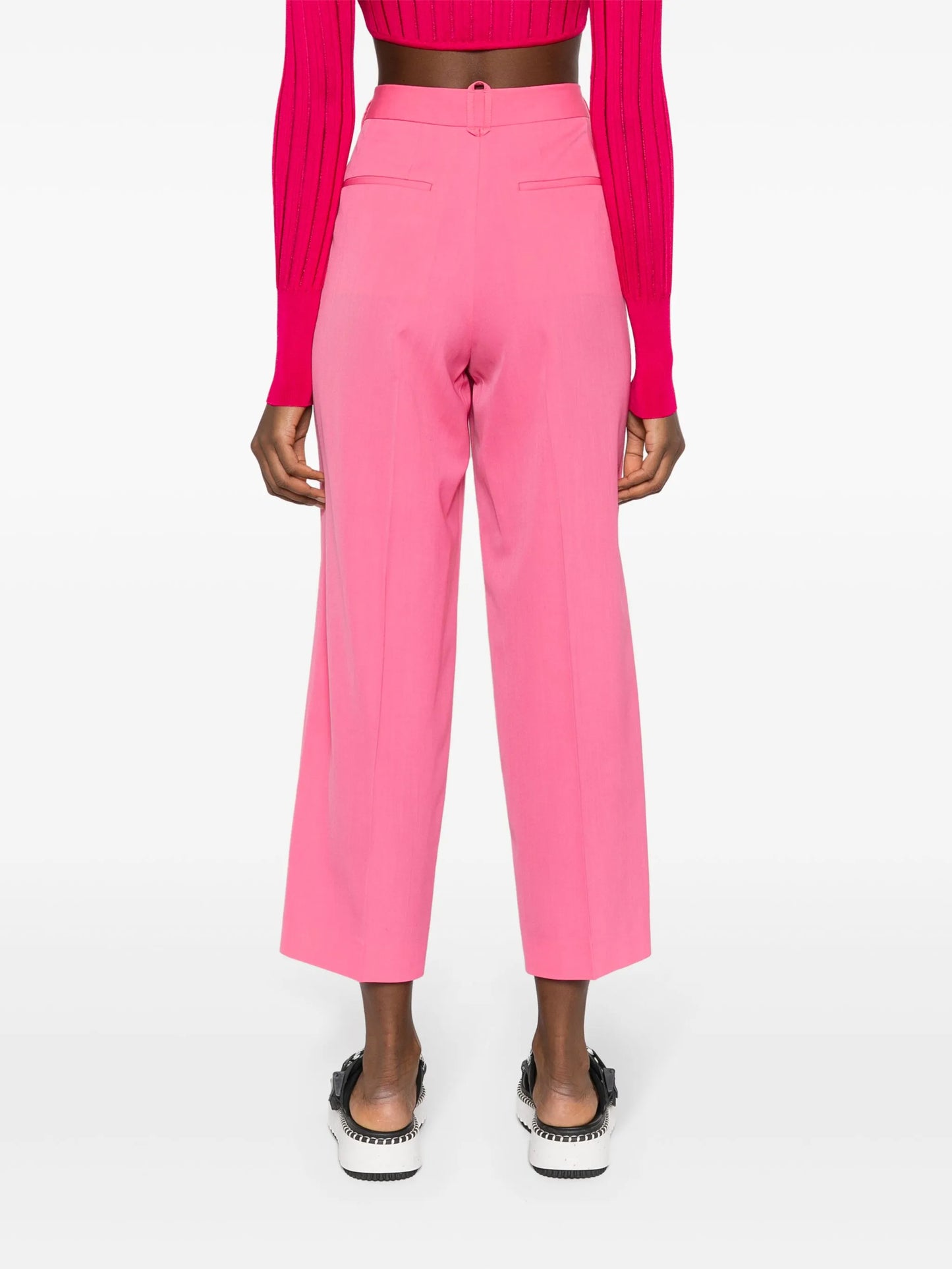 wide-leg wool trousers