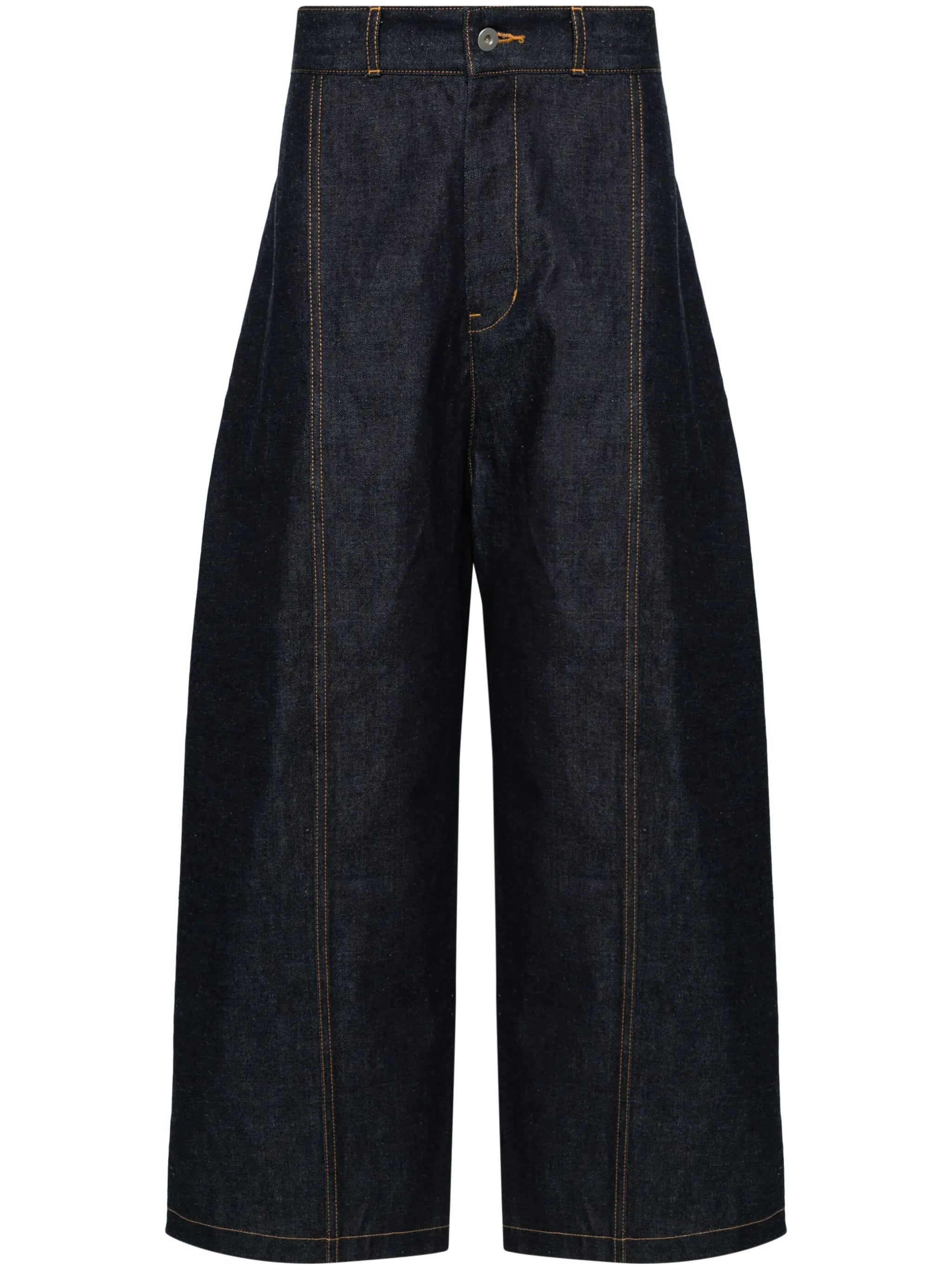 seam-detail wide-leg jeans