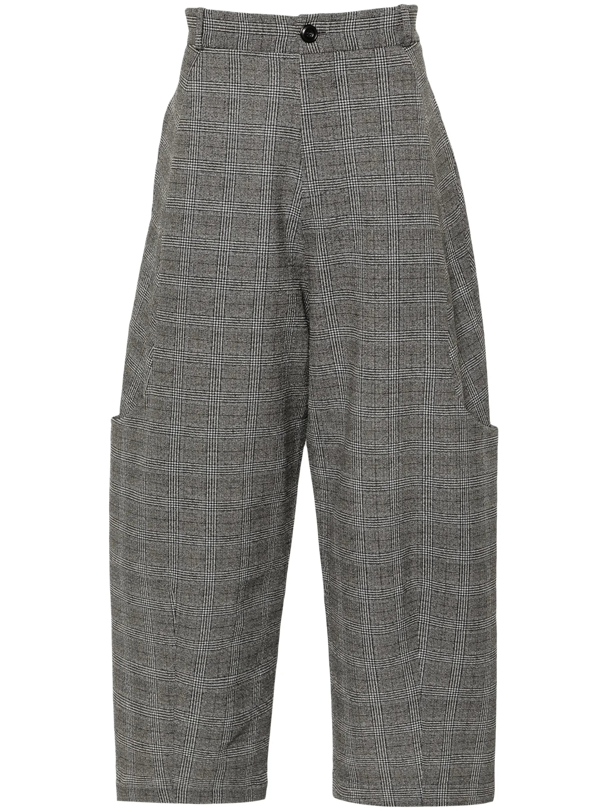 Malay mid-rise wide-leg trousers