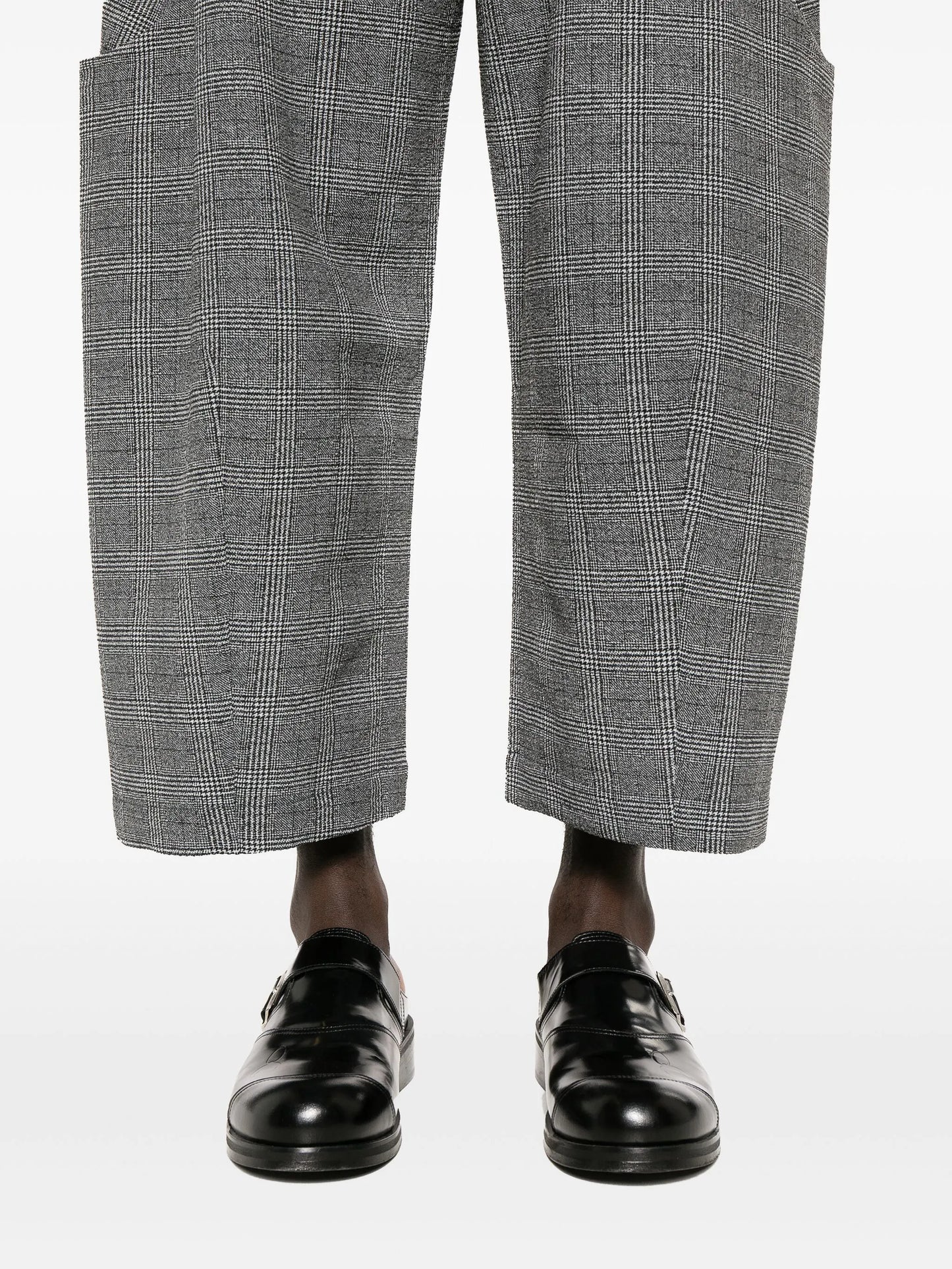 Malay mid-rise wide-leg trousers