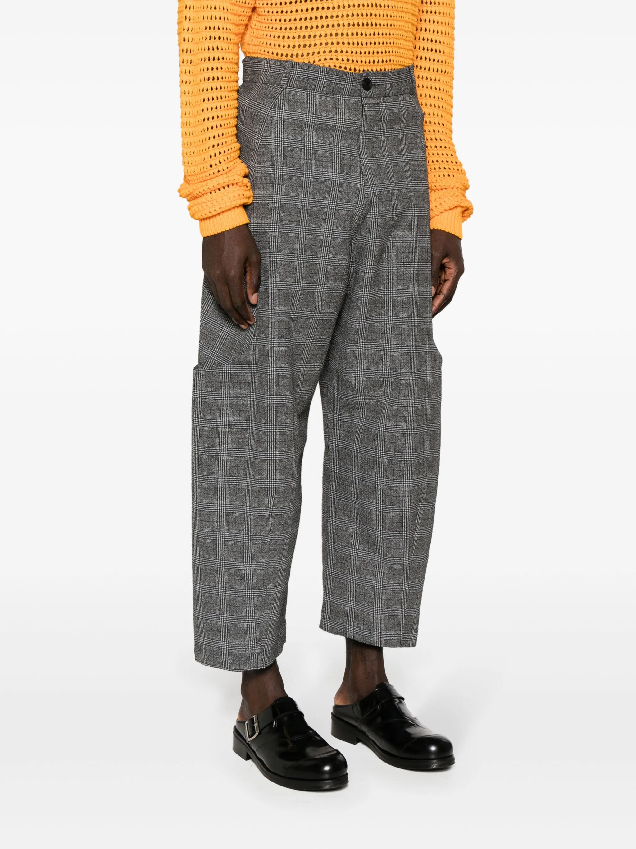 Malay mid-rise wide-leg trousers