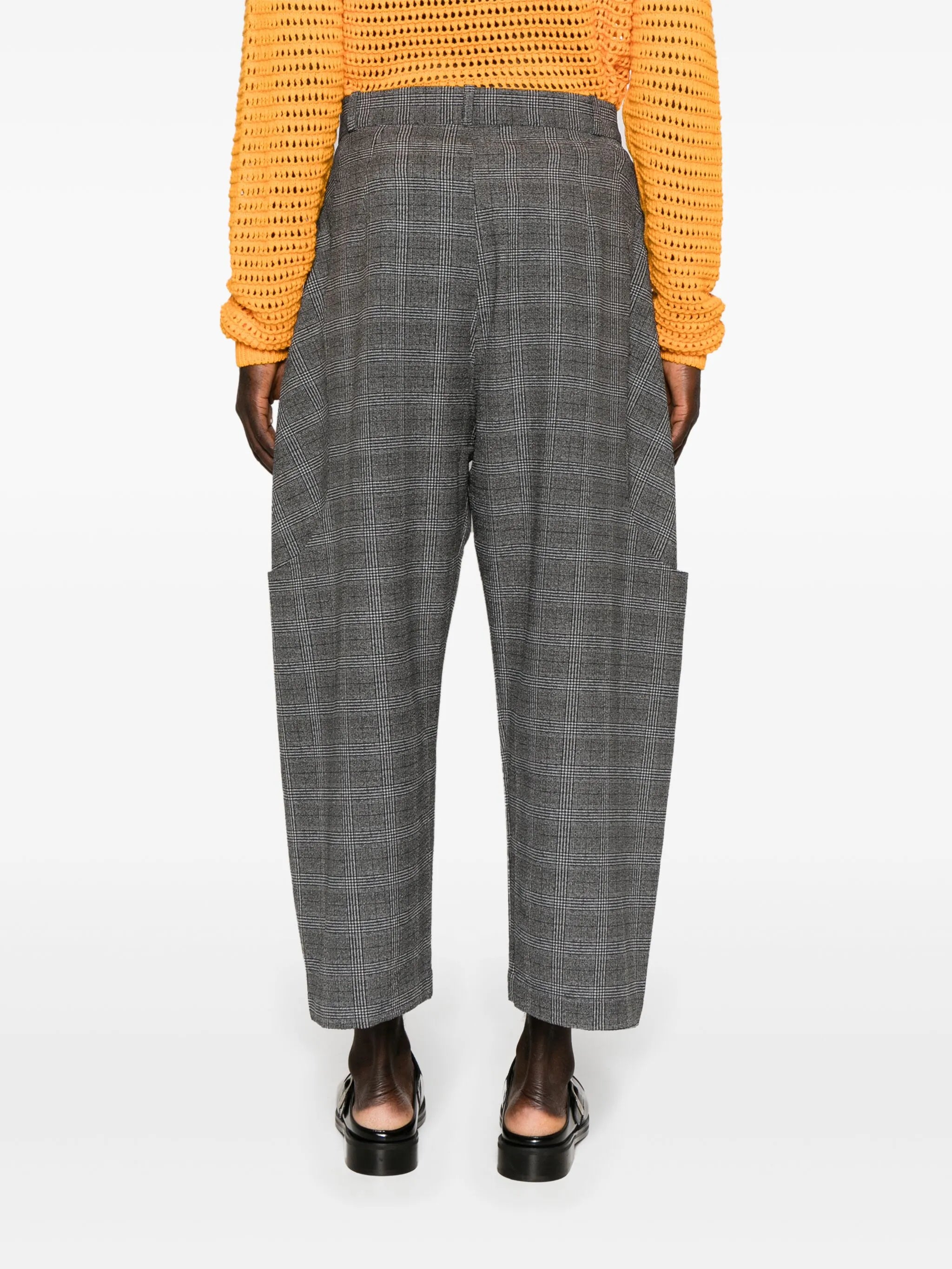 Malay mid-rise wide-leg trousers