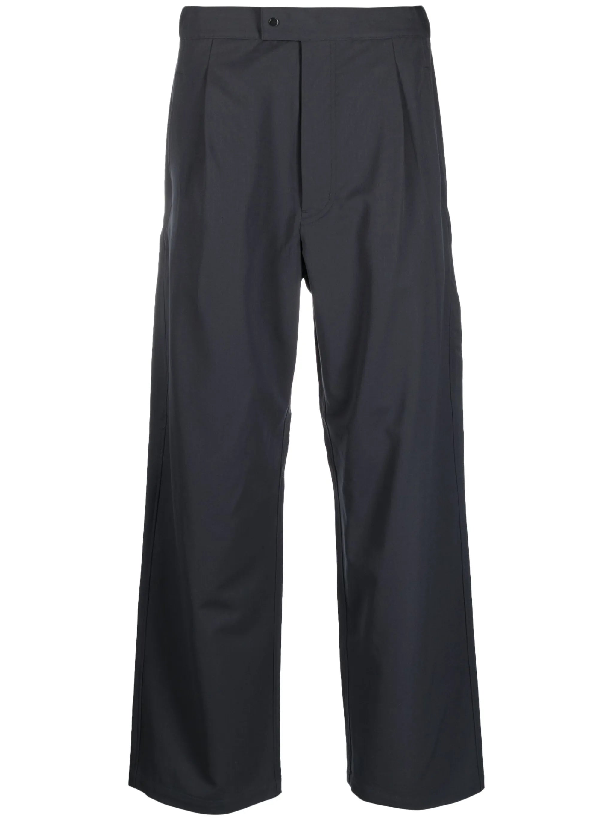 straight-leg wool trousers